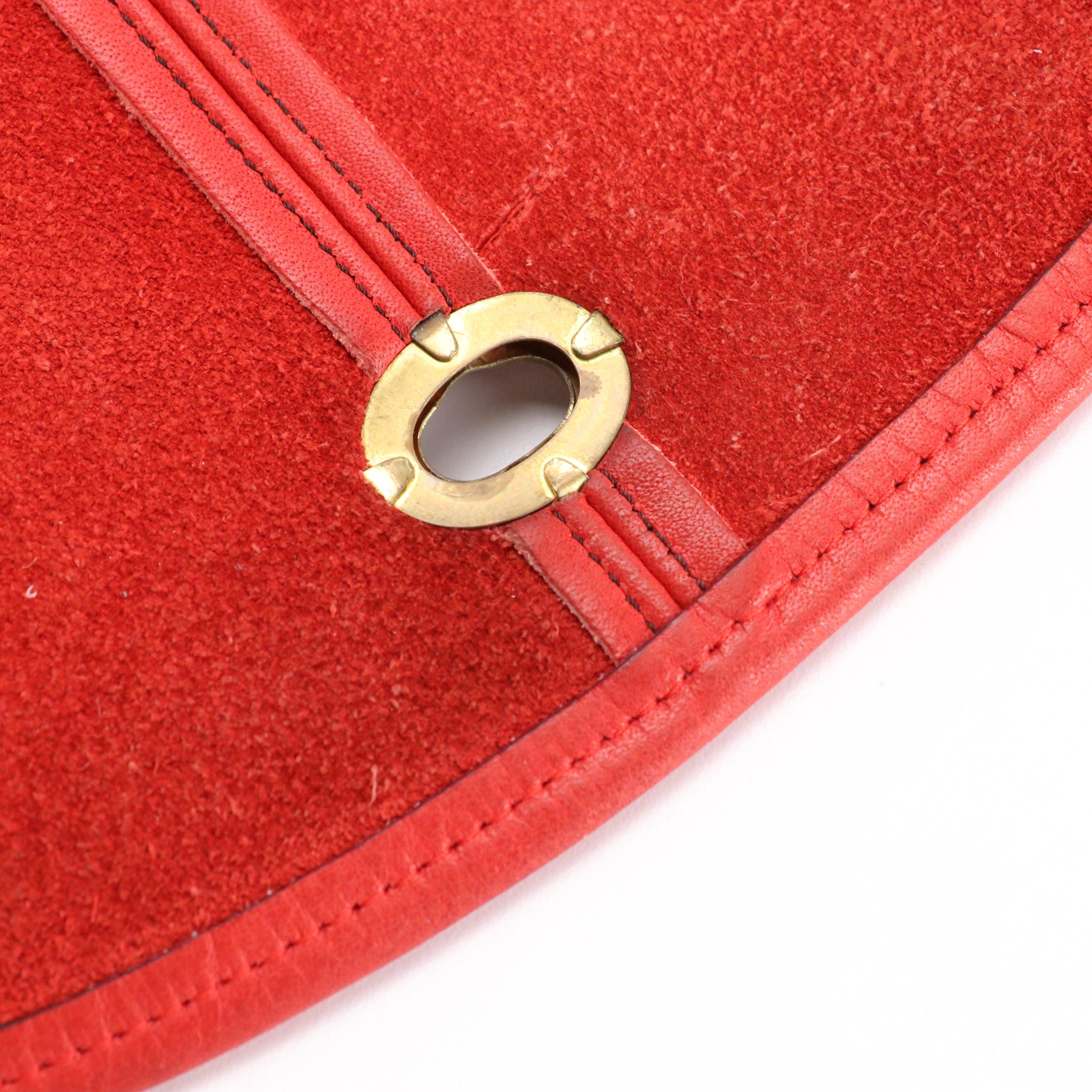 Coach Saddle Bag in Red Glove-Tanned Cowhide, Made in NYC, 1970s