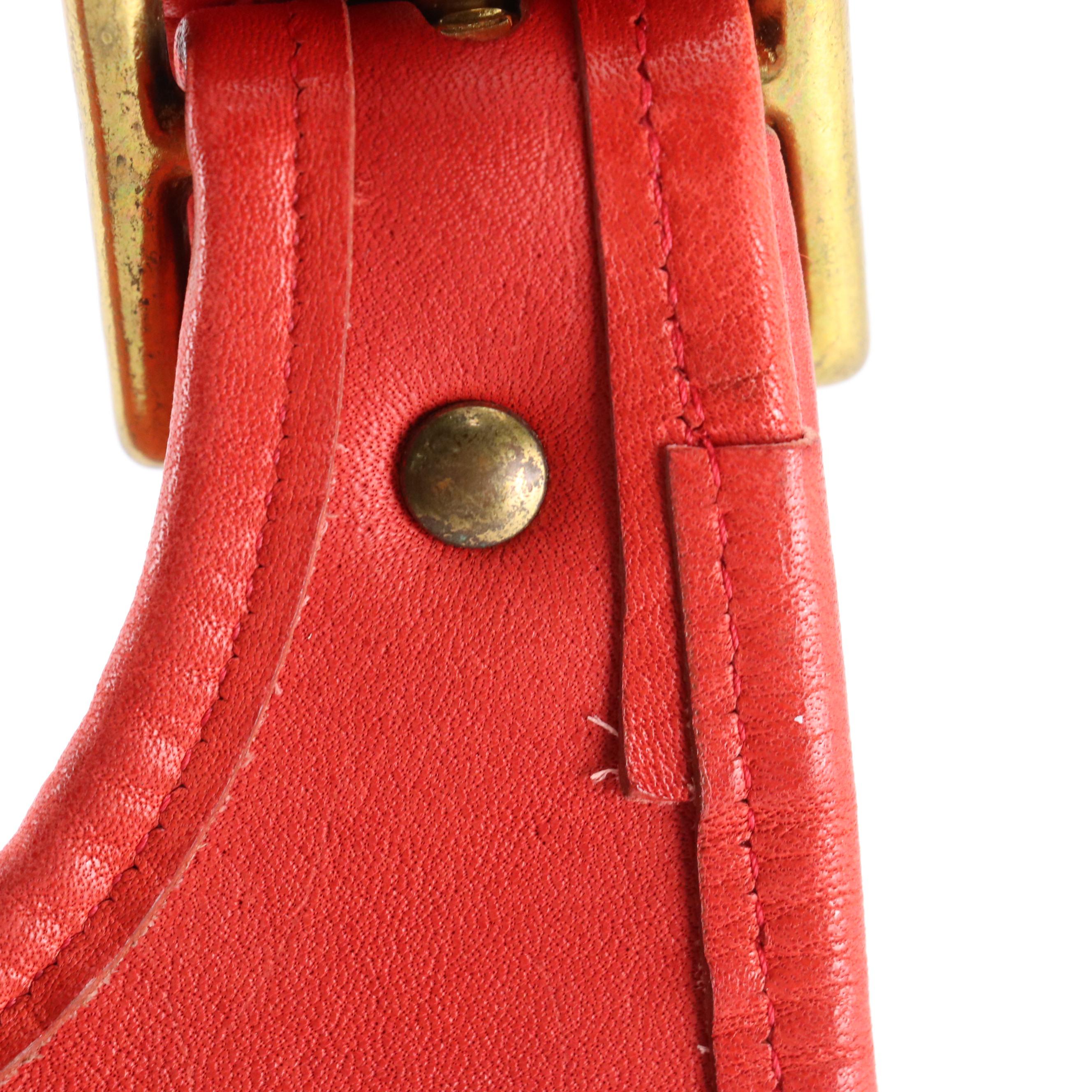 Coach Saddle Bag in Red Glove-Tanned Cowhide, Made in NYC, 1970s