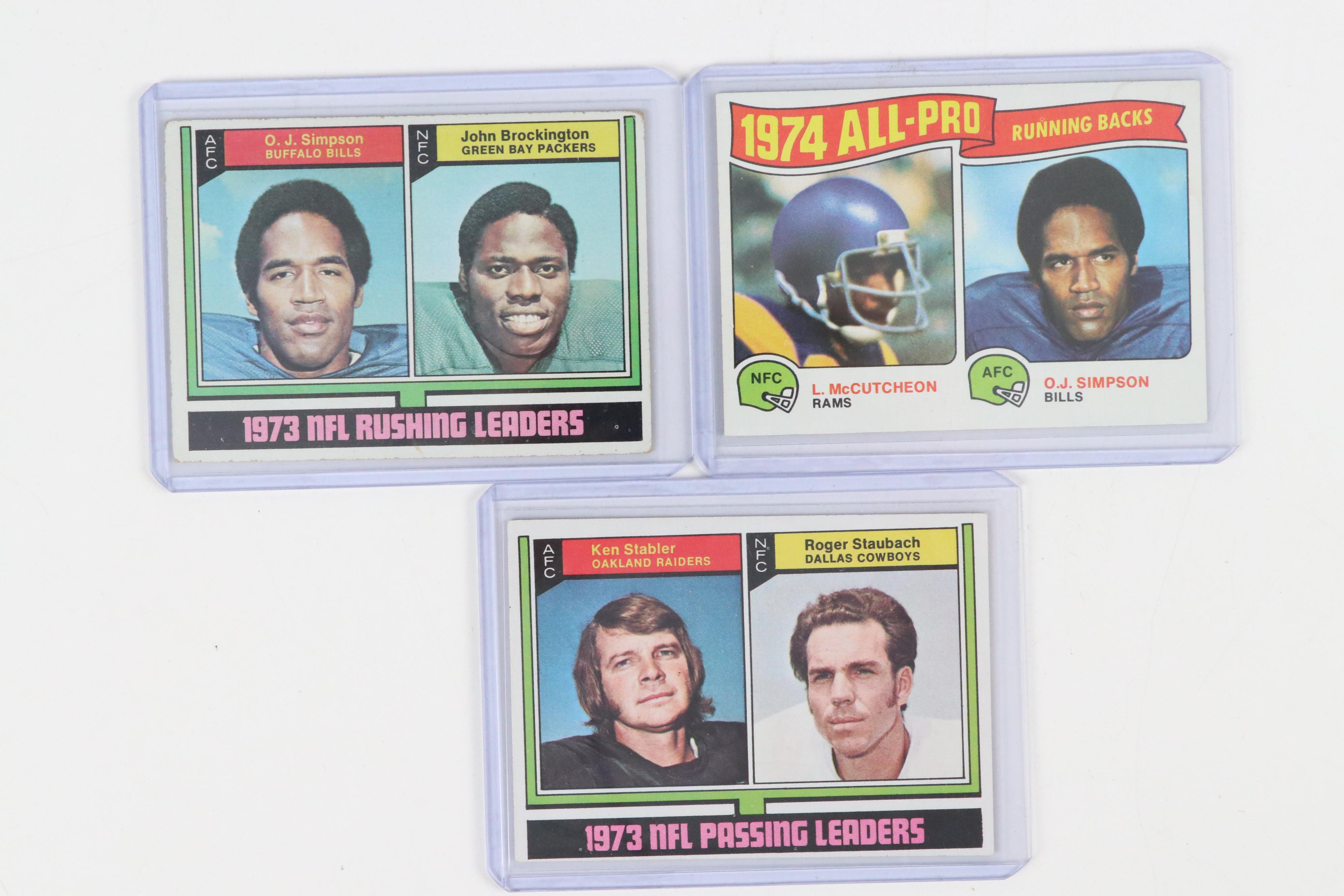 Topps Football Cards Featuring Jim Plunkett Rookie and More, 1970s–1980s