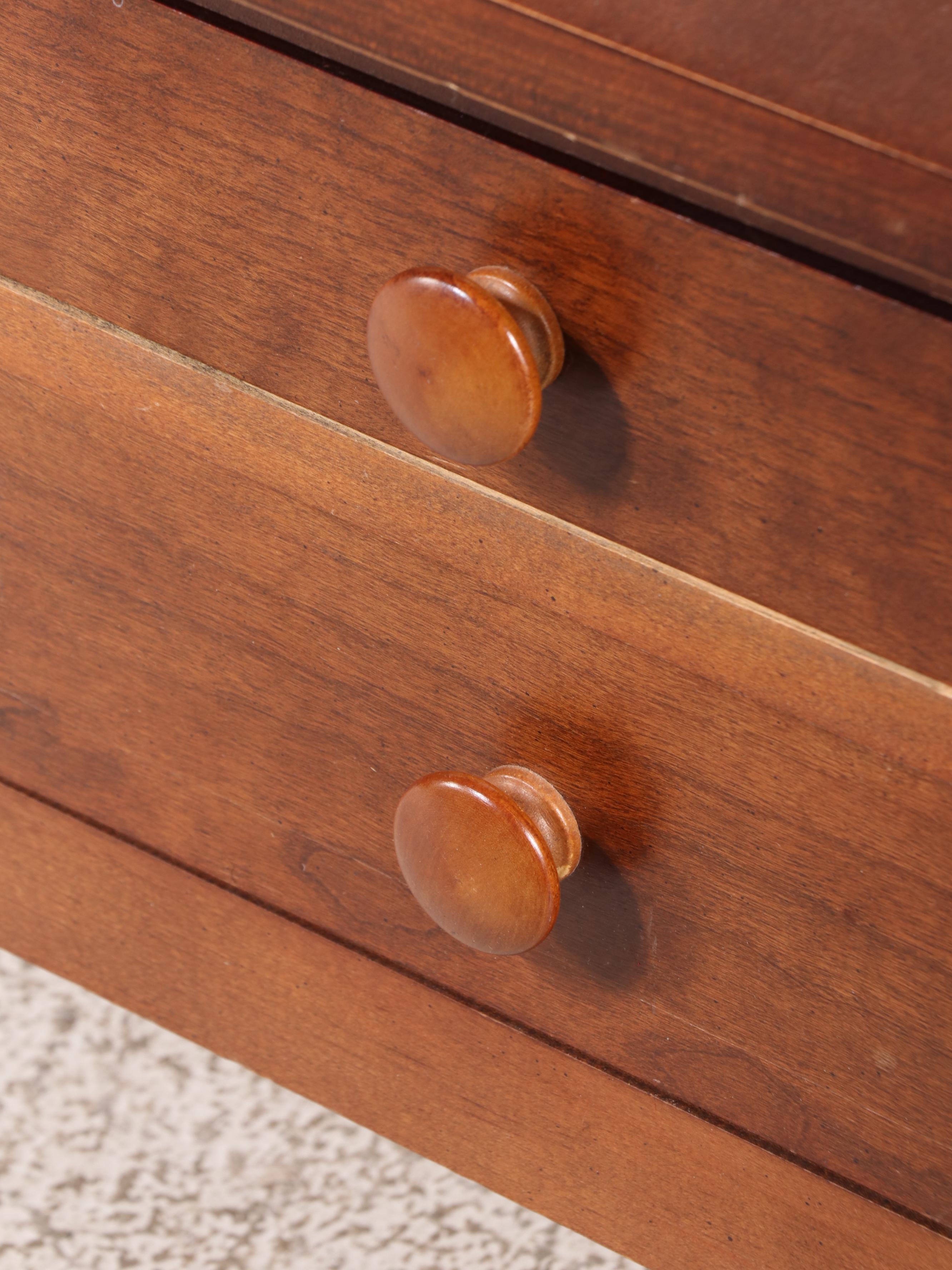 Shaker Style Cherrywood and Glass Top Two-Drawer Coffee Table