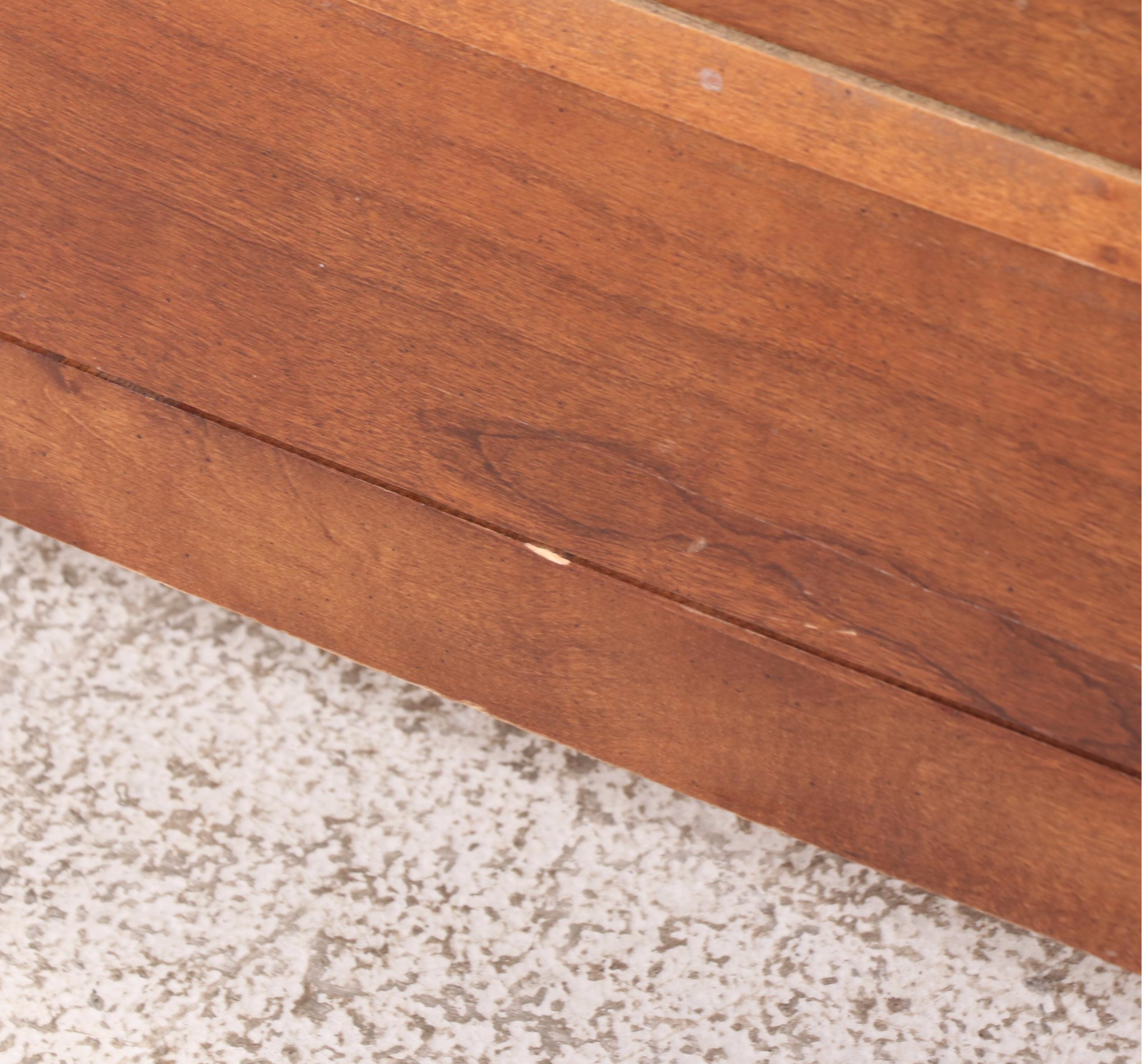 Shaker Style Cherrywood and Glass Top Two-Drawer Coffee Table
