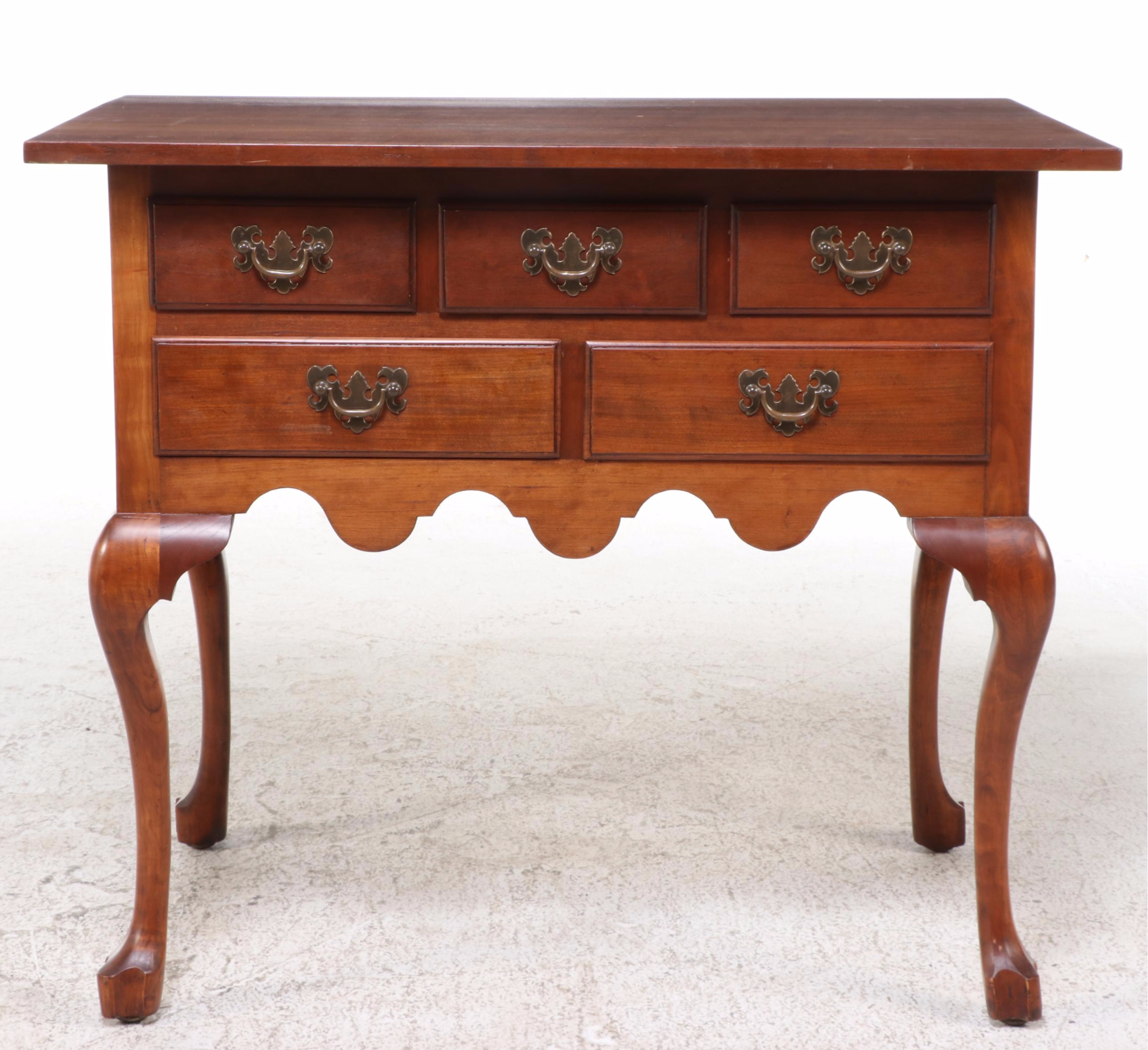 Queen Anne Style Cherrywood Lowboy, Late 19th/Early 20th Century