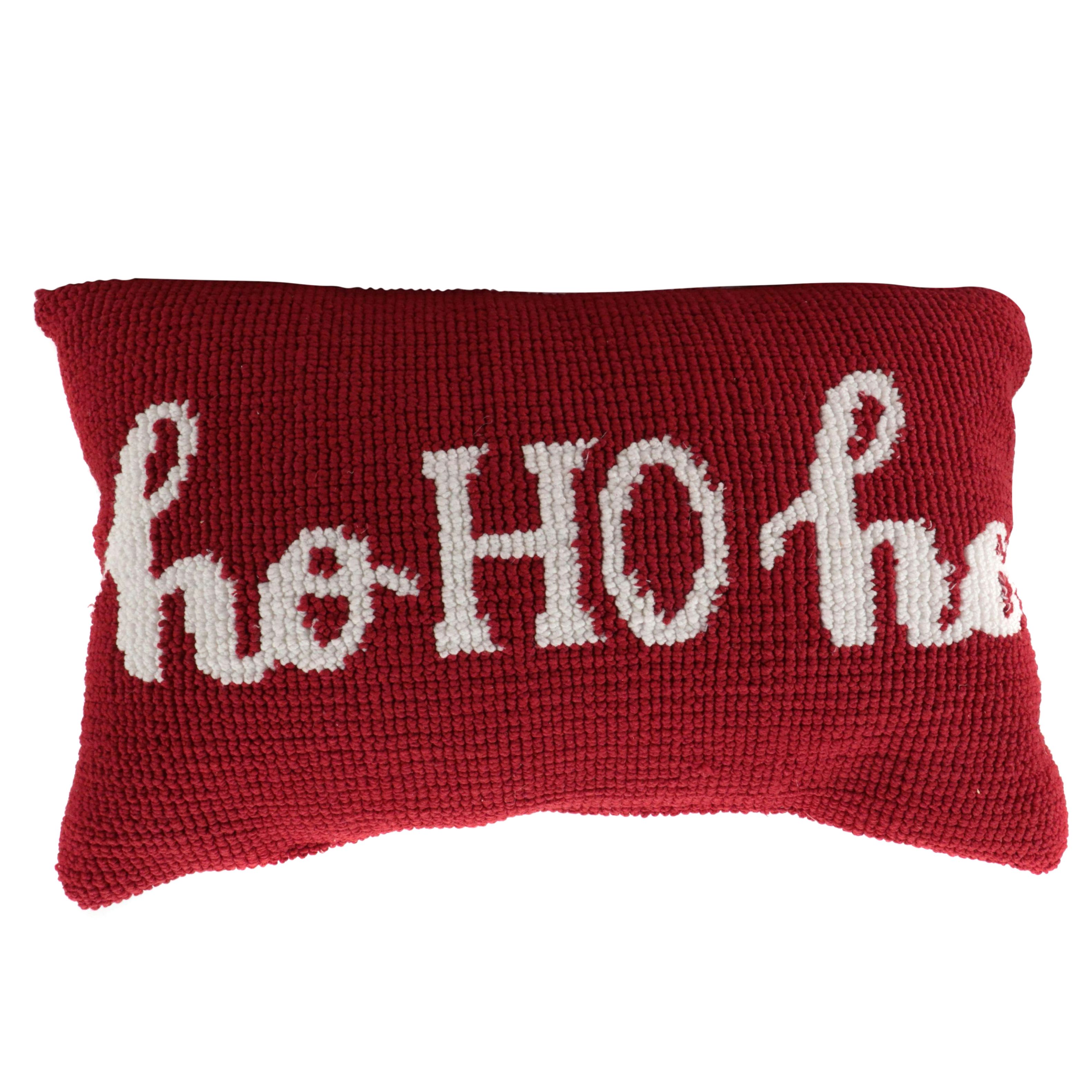 Illuminated Santa Figure and Christmas Bell Clusters with Holiday Accent Pillows