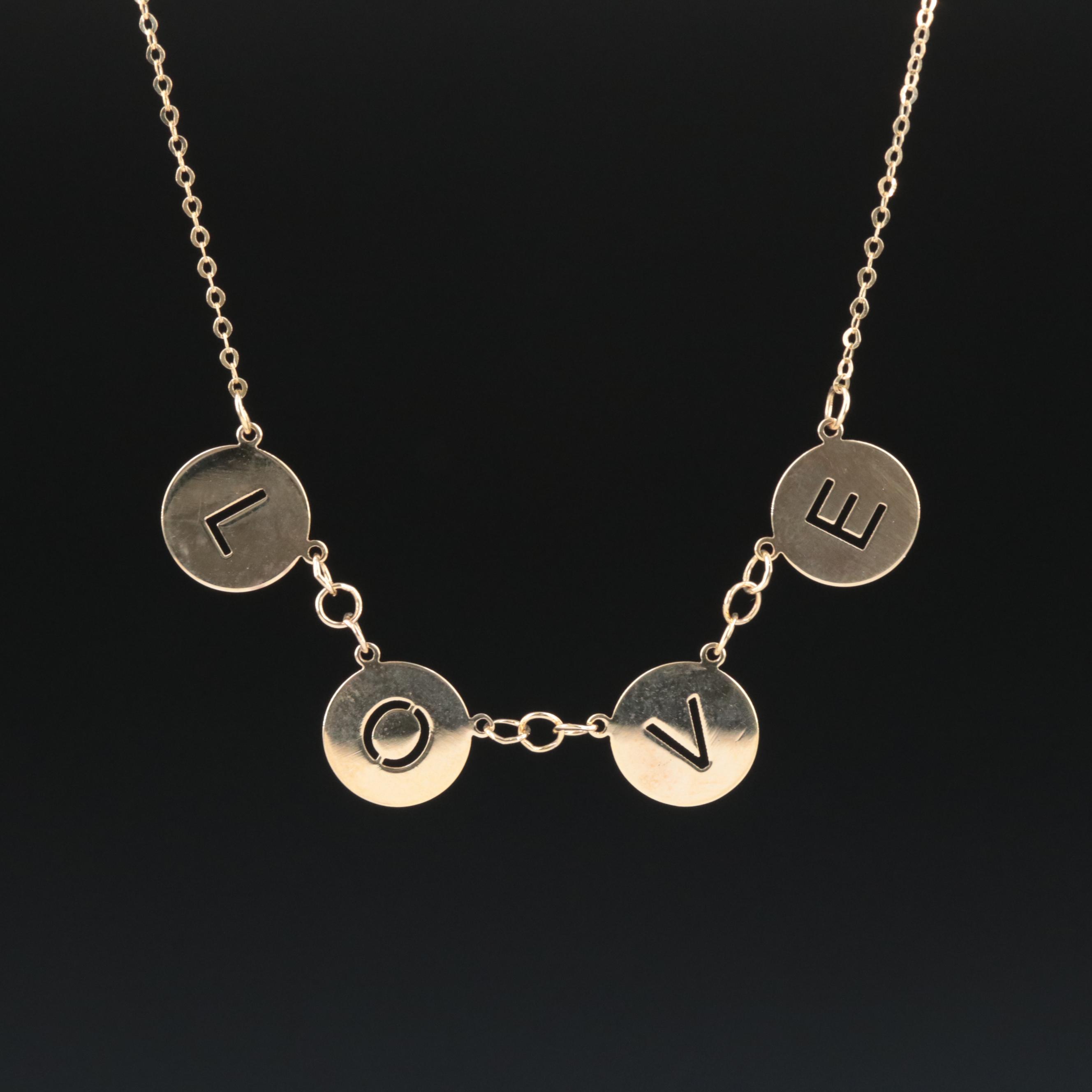 Italian 14K "LOVE" Necklace