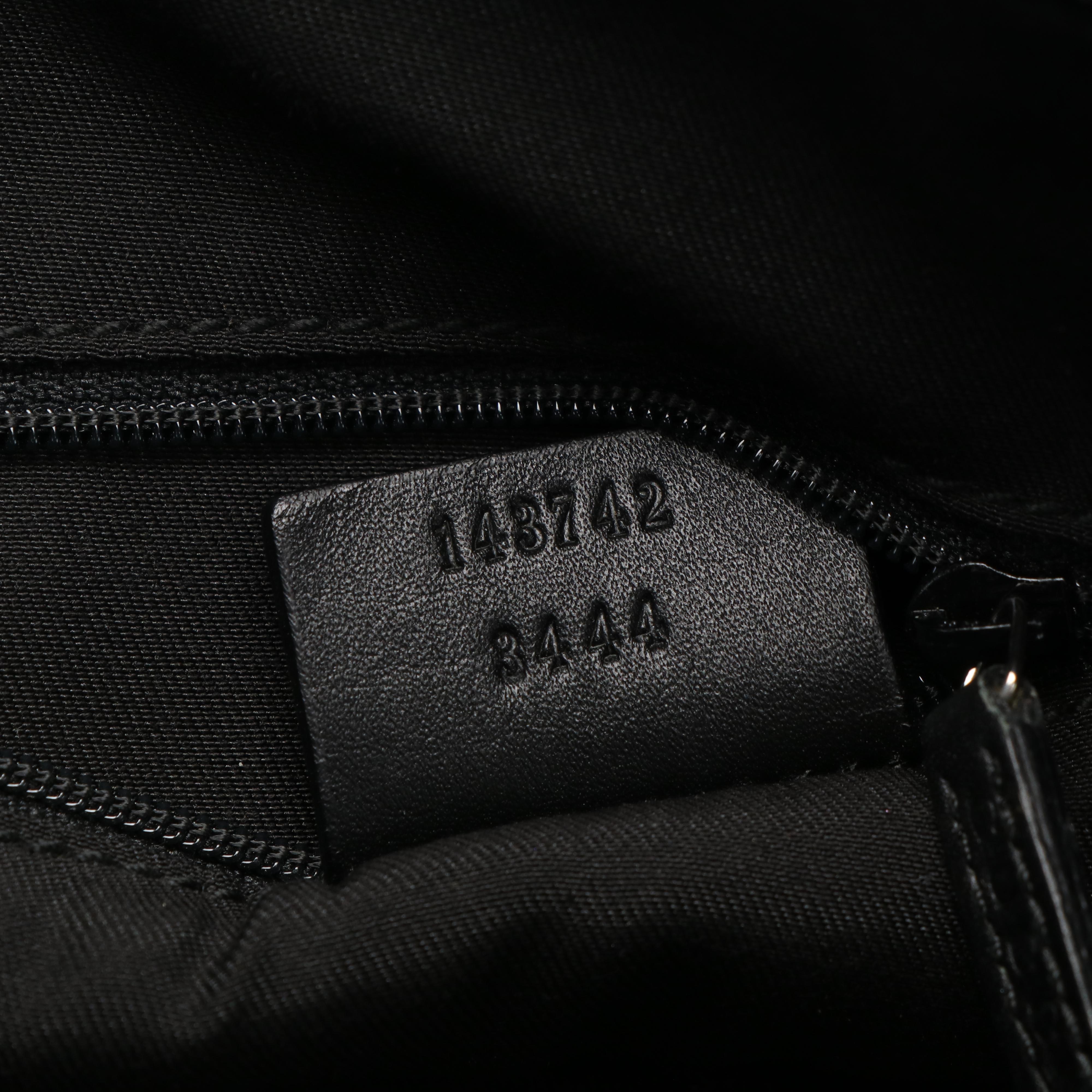 Gucci Balthus Handbag in Black GG Nylon Jacquard and Leather