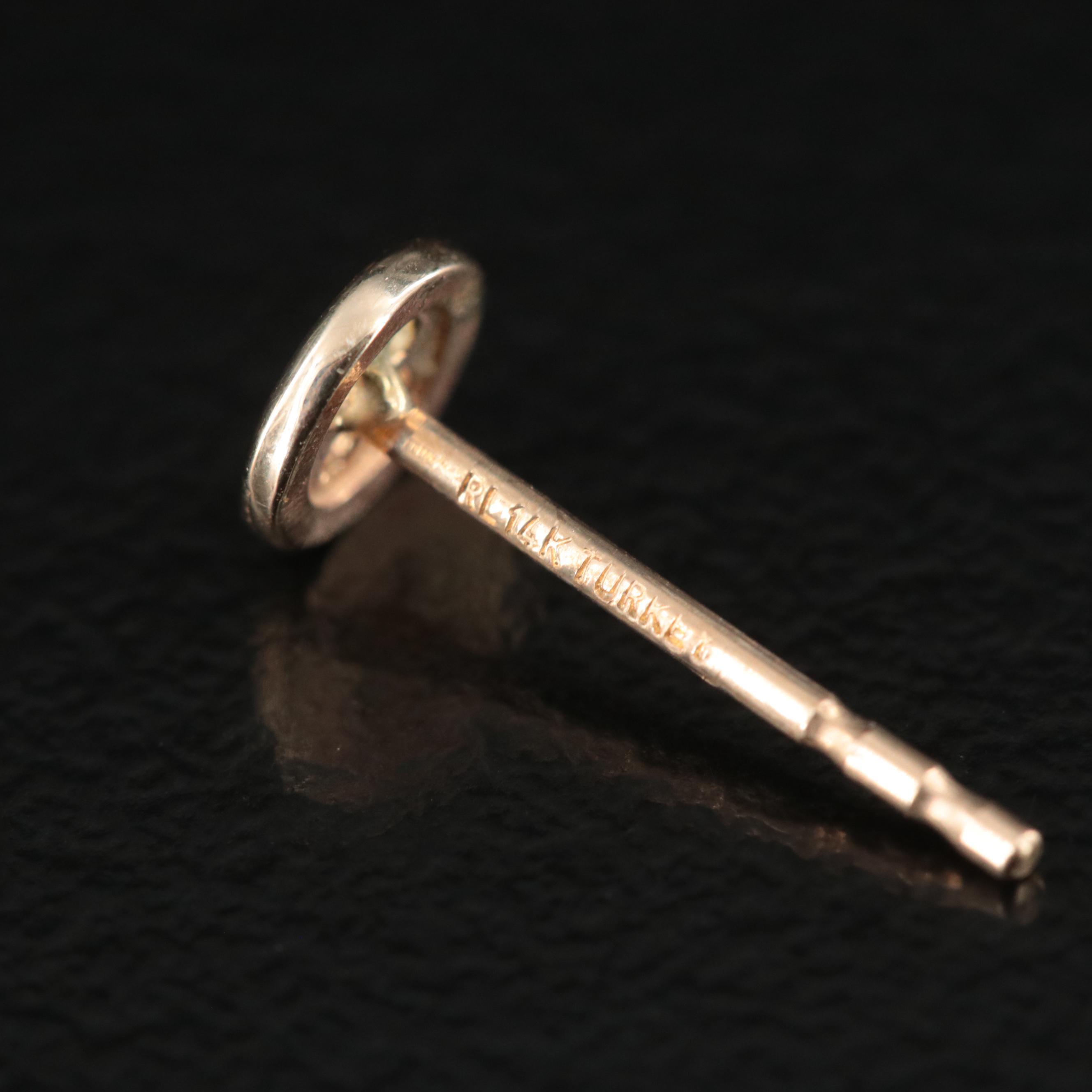 14K Button Stud Earrings