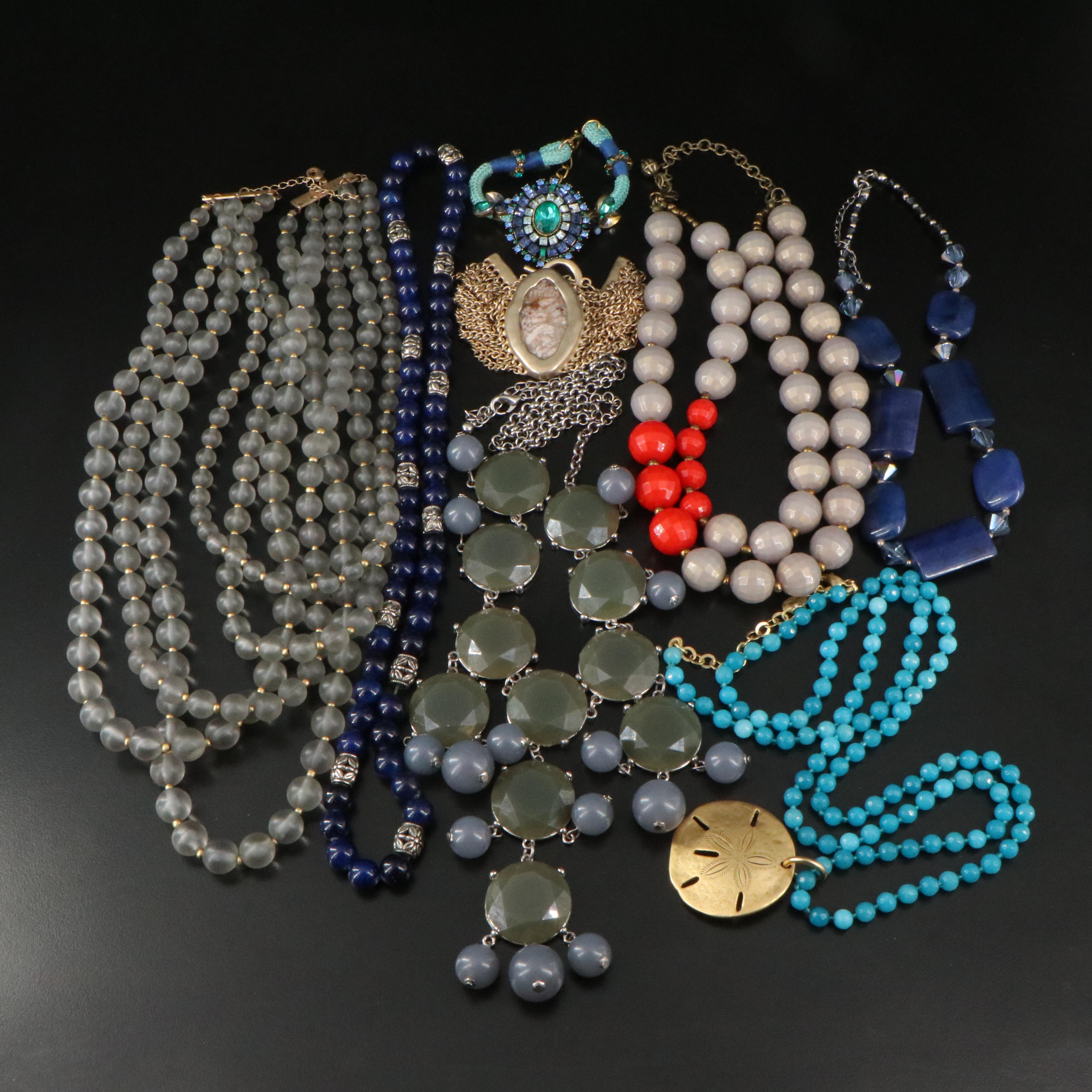 Necklaces and Bracelets Including Rhinestones and Agate