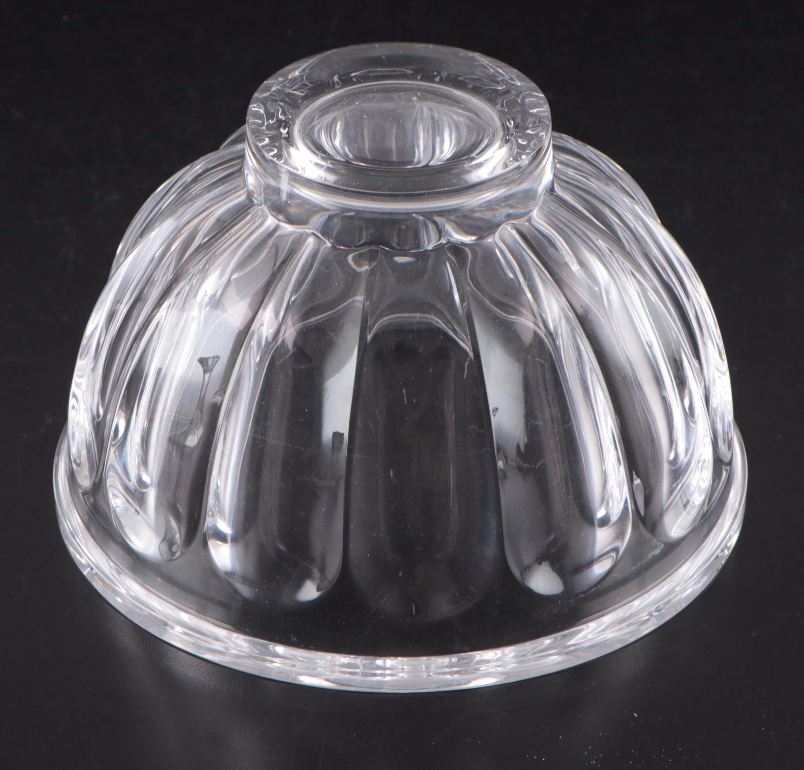 Orrefors "San Michele" Crystal Bowl and "Regina" Crystal Candlesticks