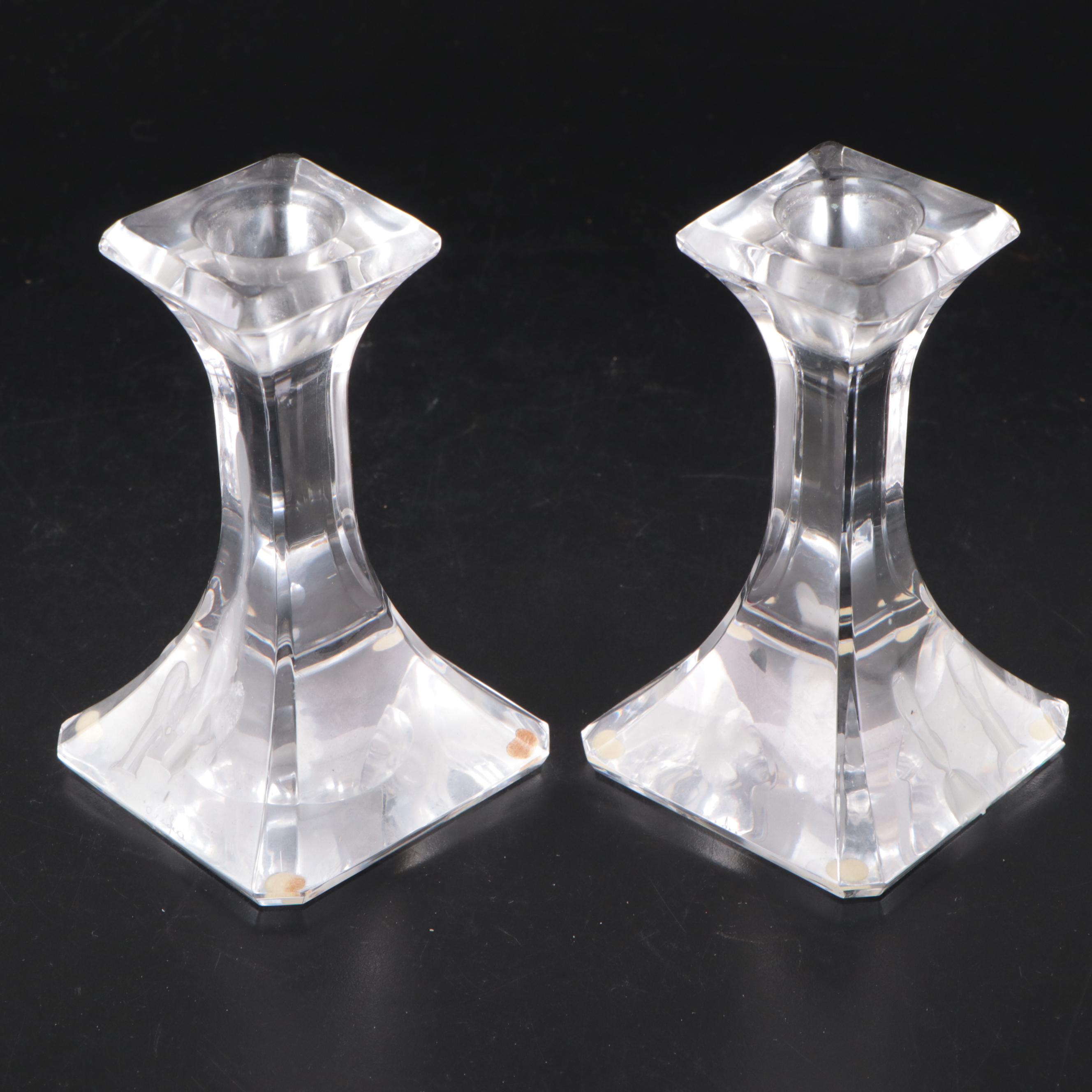 Orrefors "San Michele" Crystal Bowl and "Regina" Crystal Candlesticks