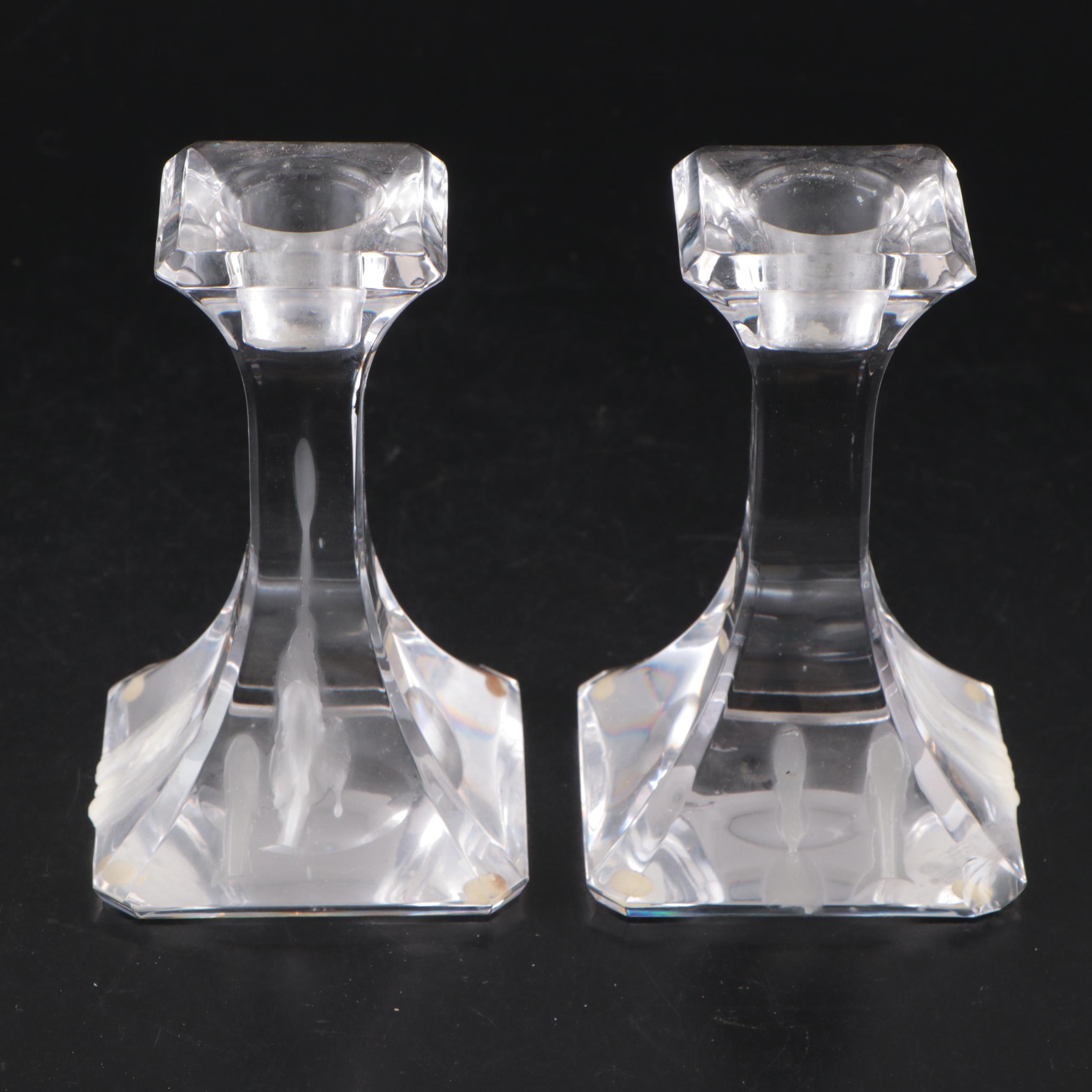 Orrefors "San Michele" Crystal Bowl and "Regina" Crystal Candlesticks