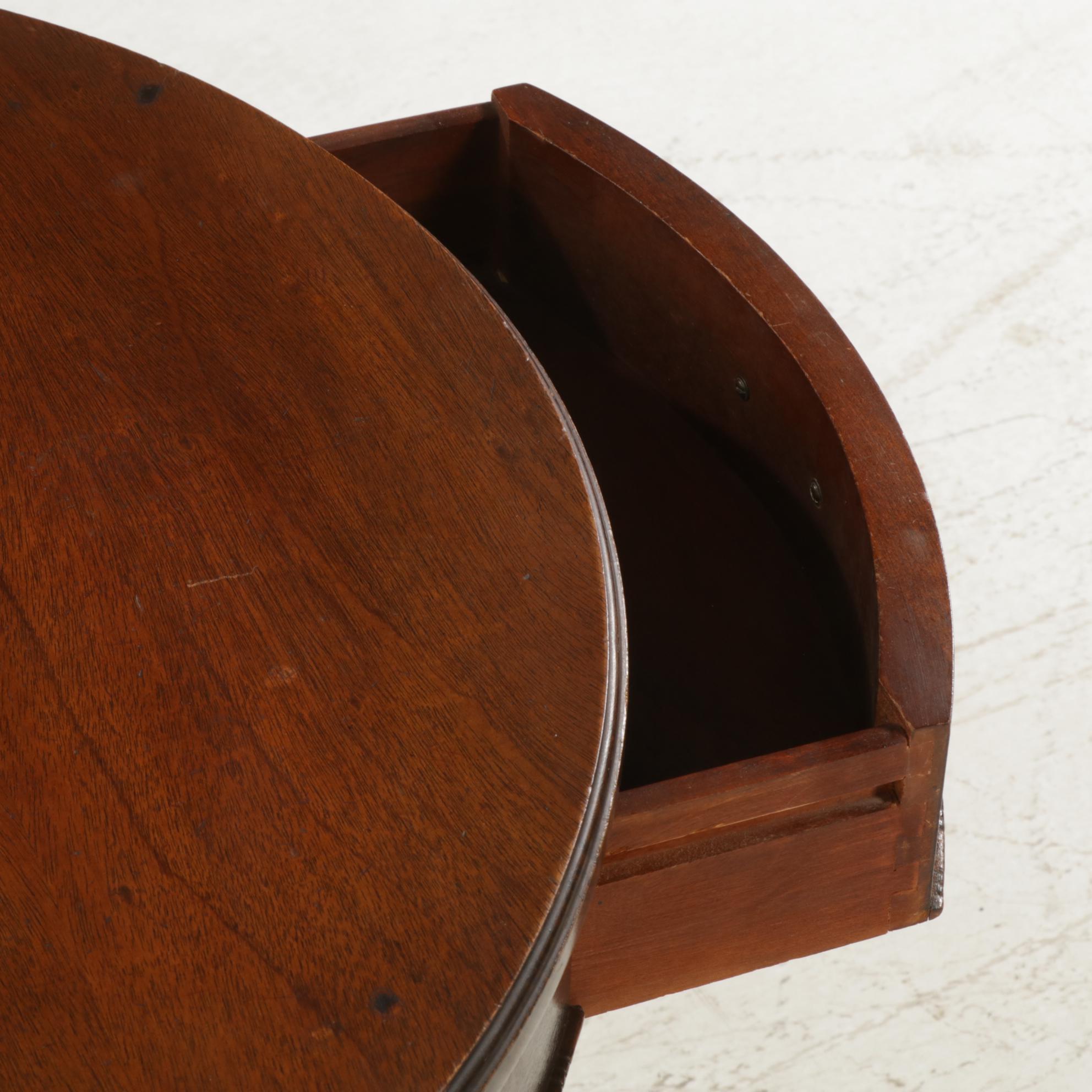 Mersman Mahogany Drum Style Center Table, Mid 20th Century