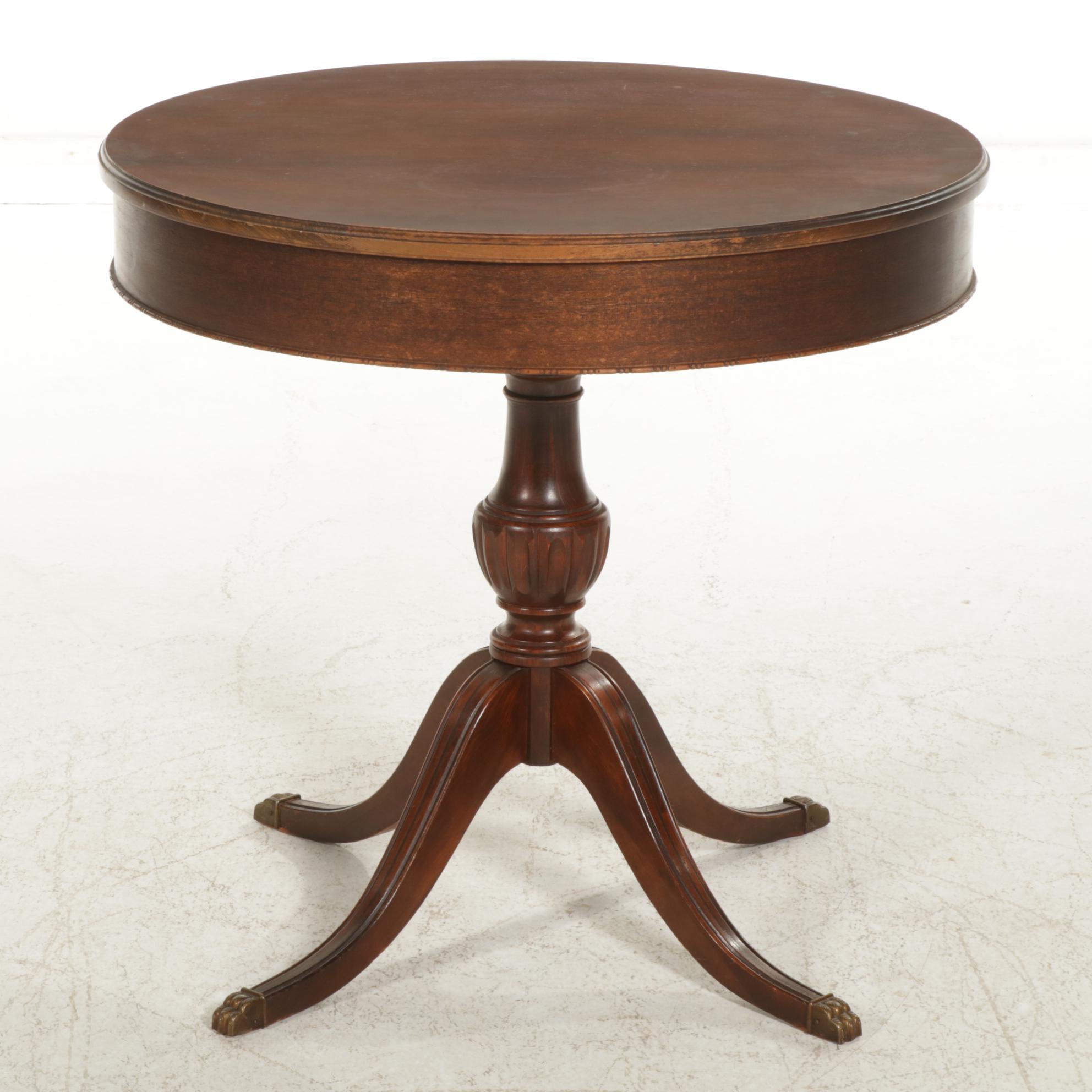 Mersman Mahogany Drum Style Center Table, Mid 20th Century