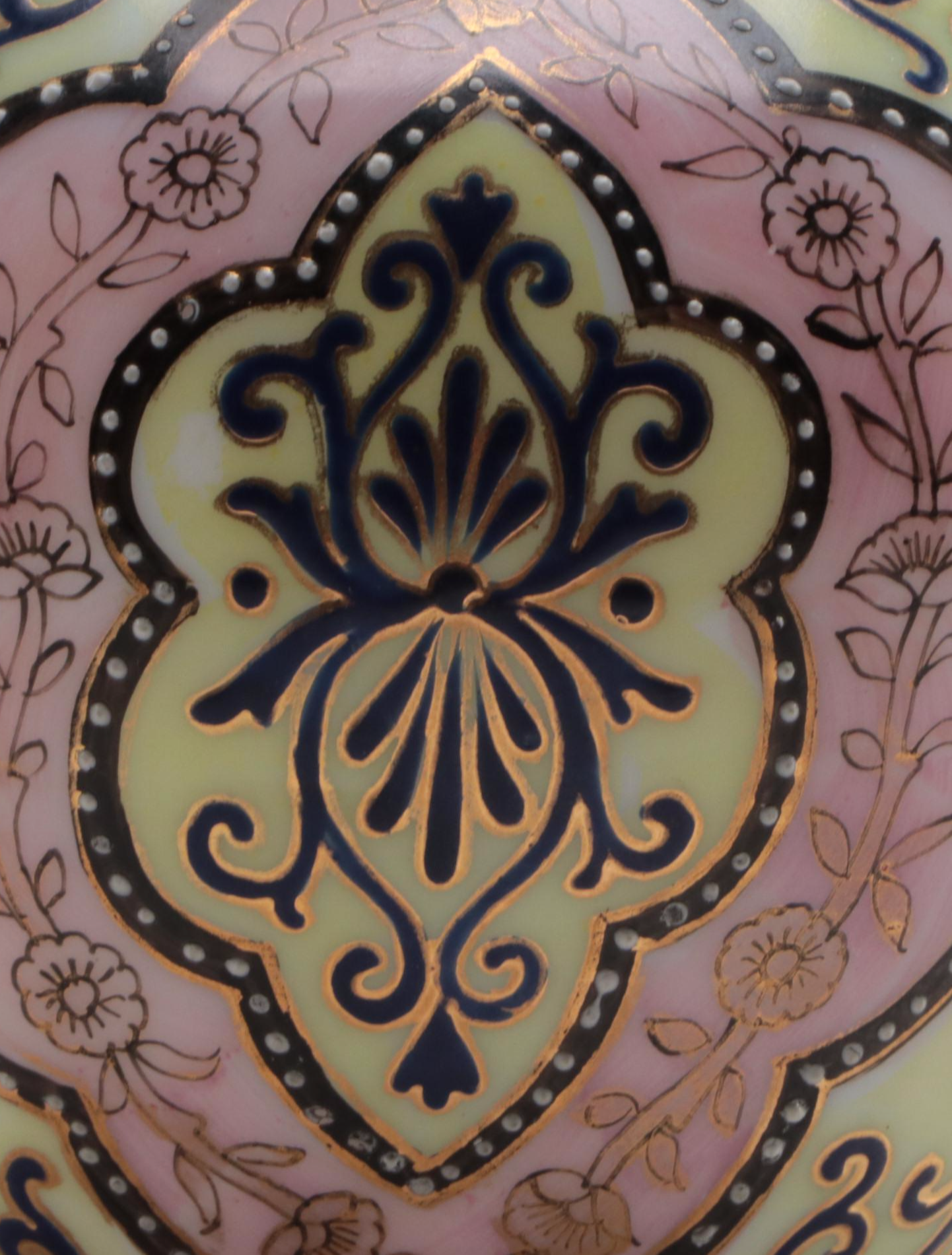 Moroccan Style Thomas Webb Overlaid  Glass Vase and J Fisher Earthenware Ewer