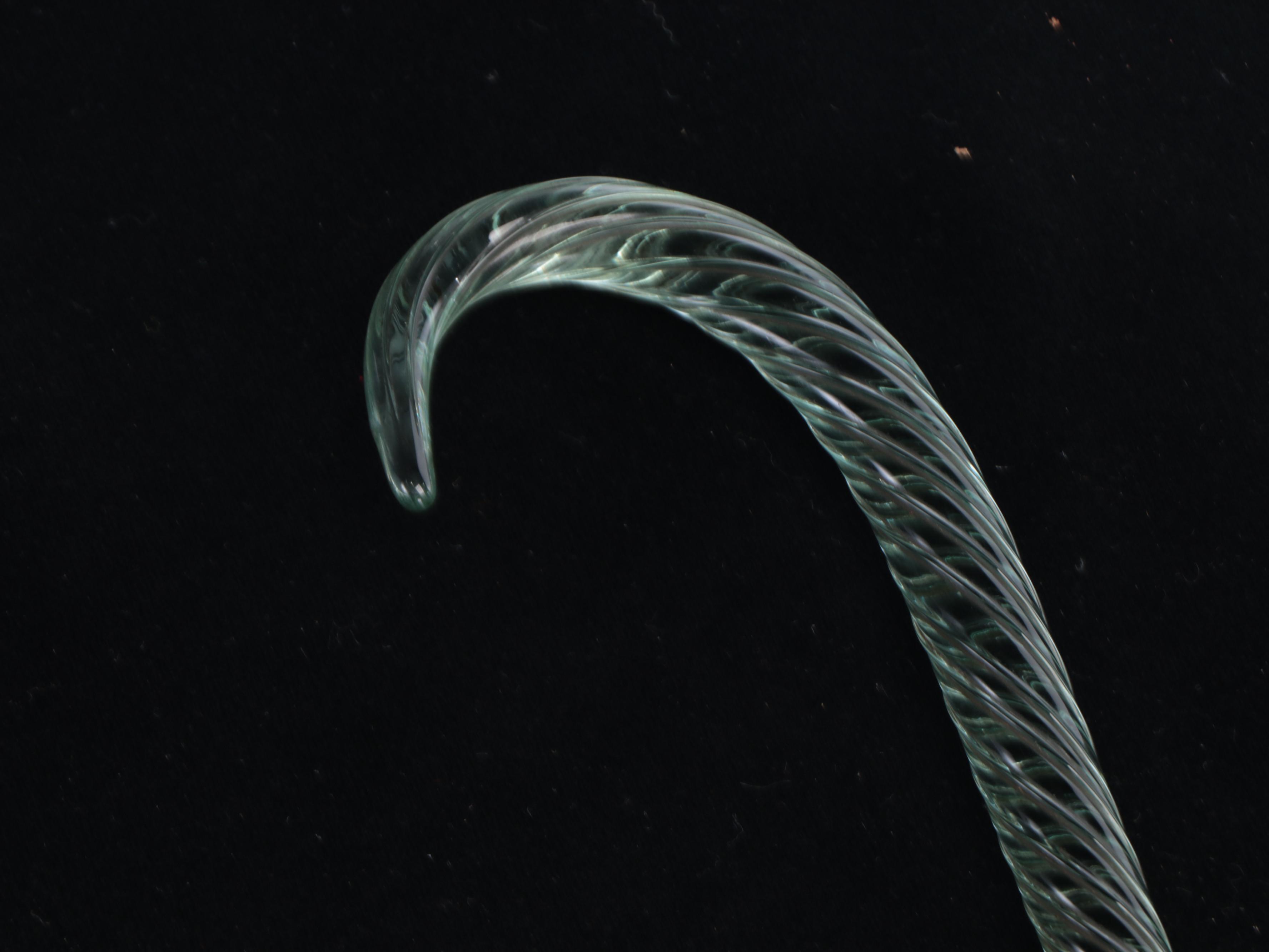 Handcrafted Optic Twist Art Glass Whimsy Cane, Late 19th/Early 20th Century