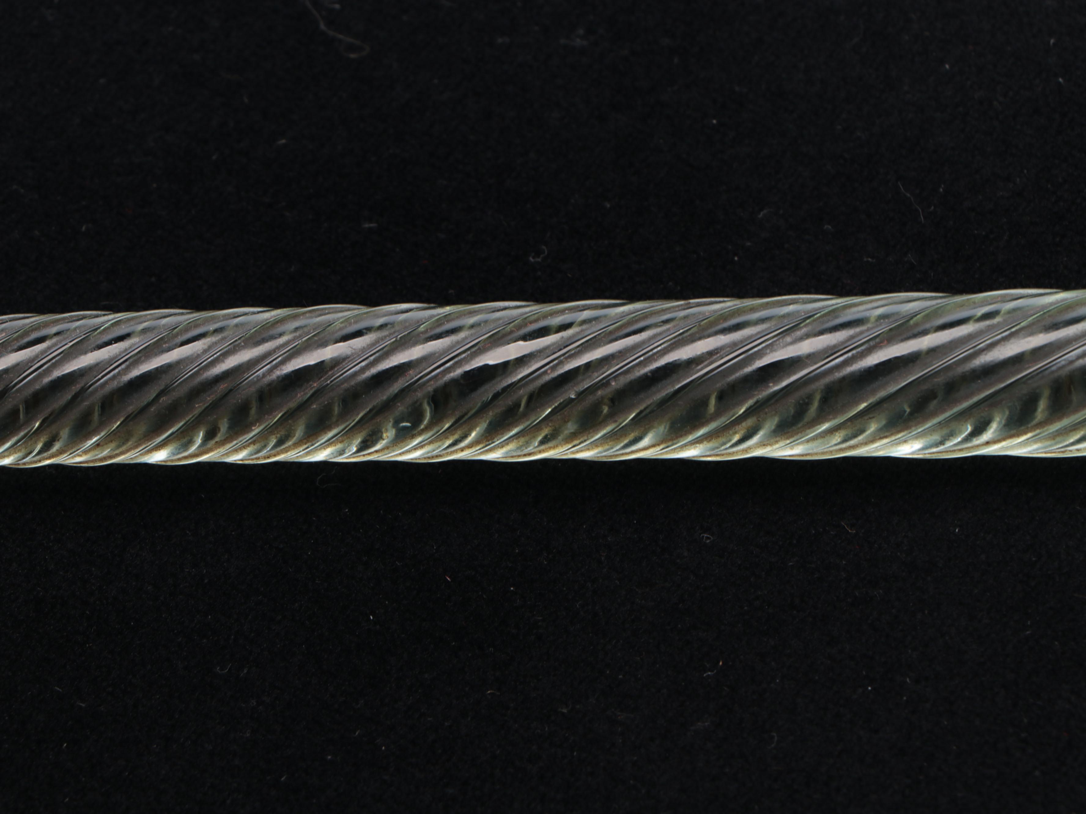 Handcrafted Optic Twist Art Glass Whimsy Cane, Late 19th/Early 20th Century