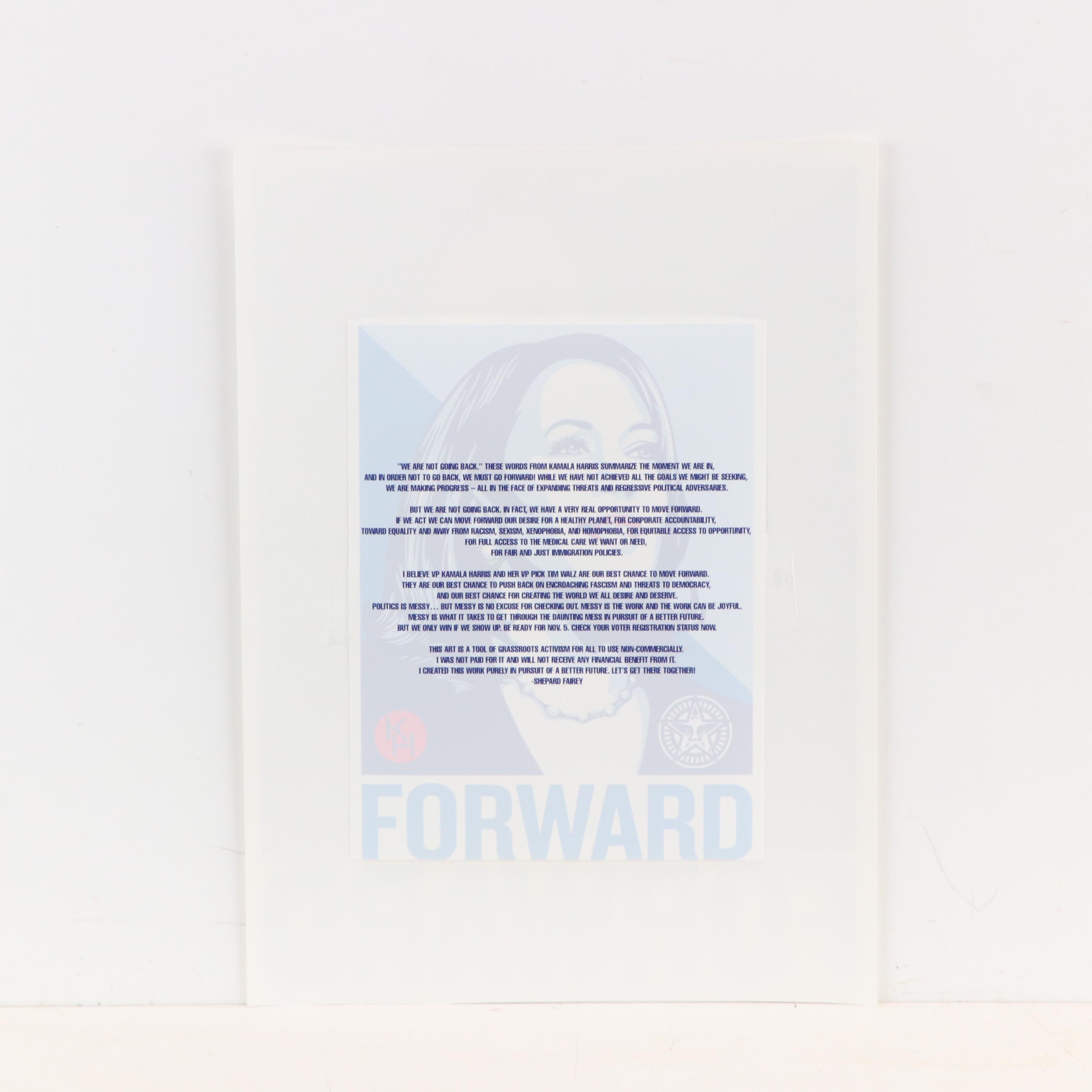 Shepard Fairey Digital Print of Kamala Harris "Forward," 2024