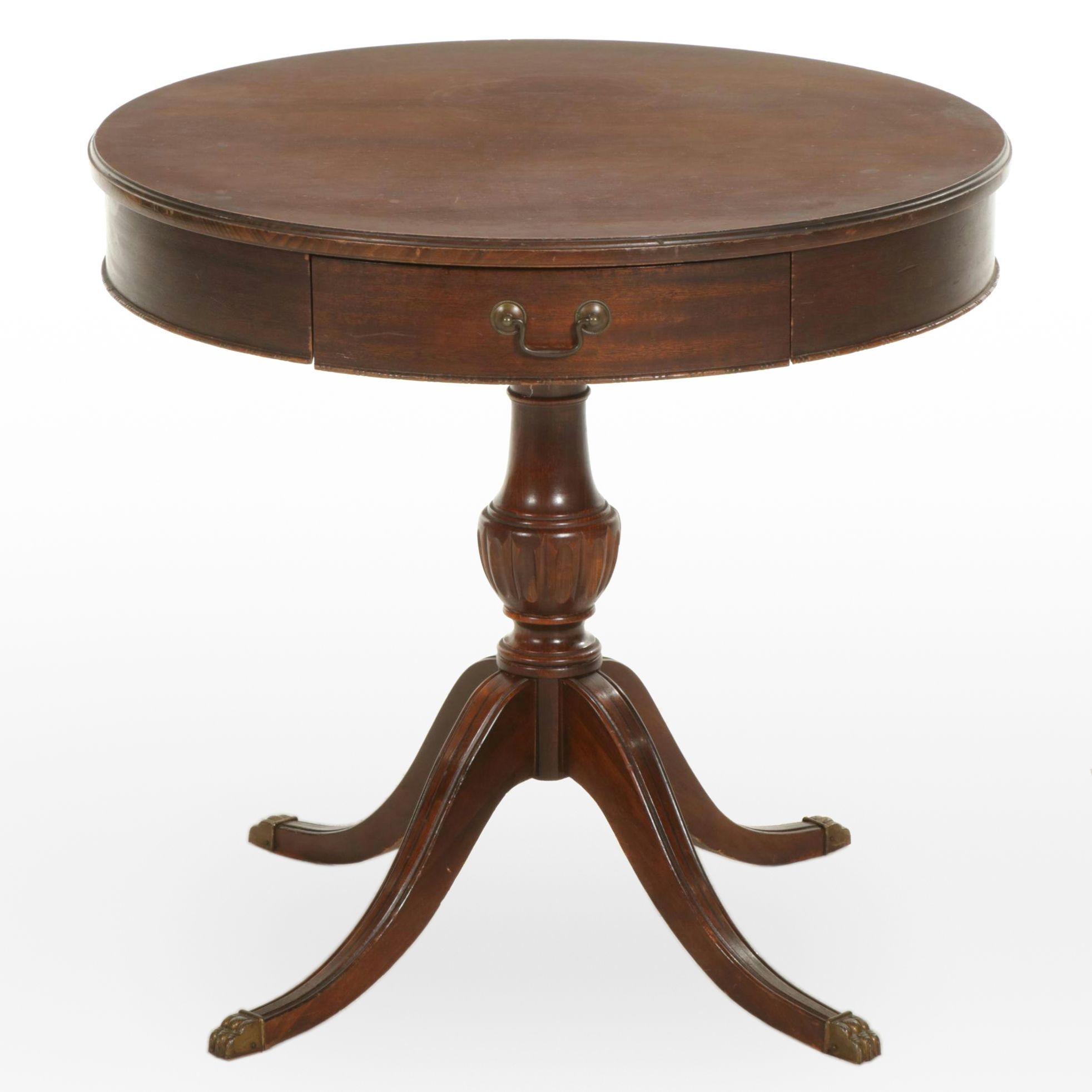 Mersman Mahogany Drum Style Center Table, Mid 20th Century