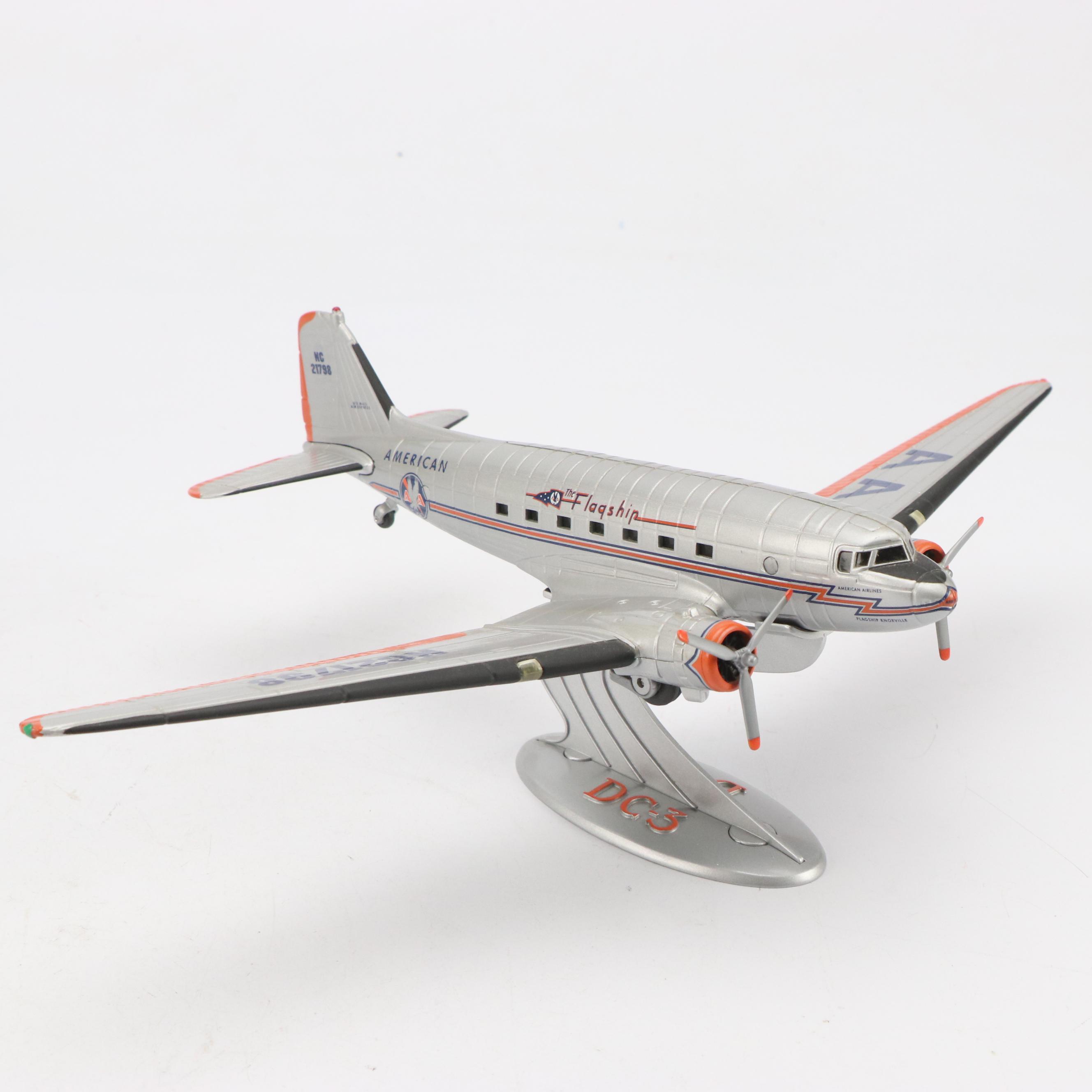 Hobbymaster Biplane & WWII Era Model Planes with Ertl Douglas DC-3 Diecast Model