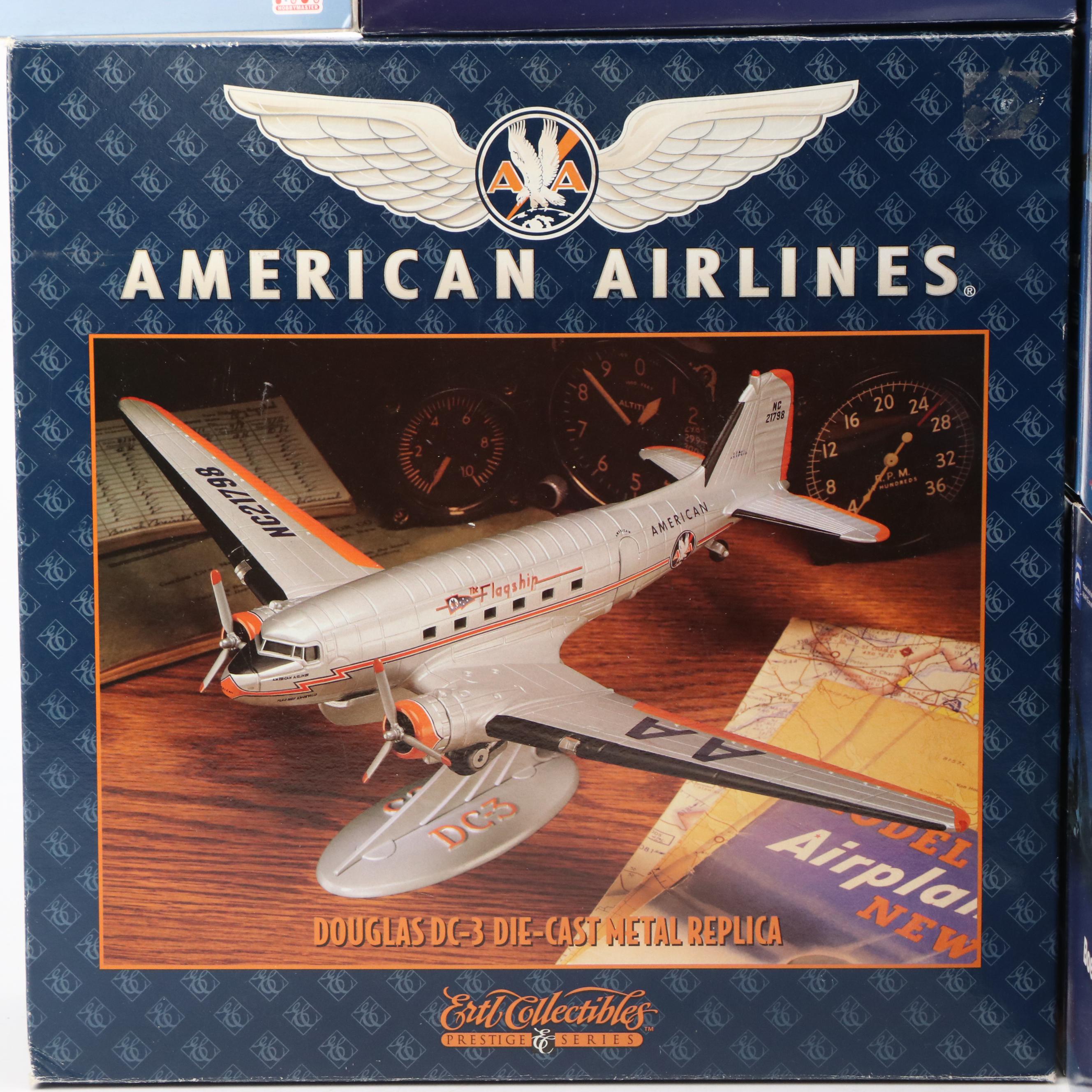 Hobbymaster Biplane & WWII Era Model Planes with Ertl Douglas DC-3 Diecast Model