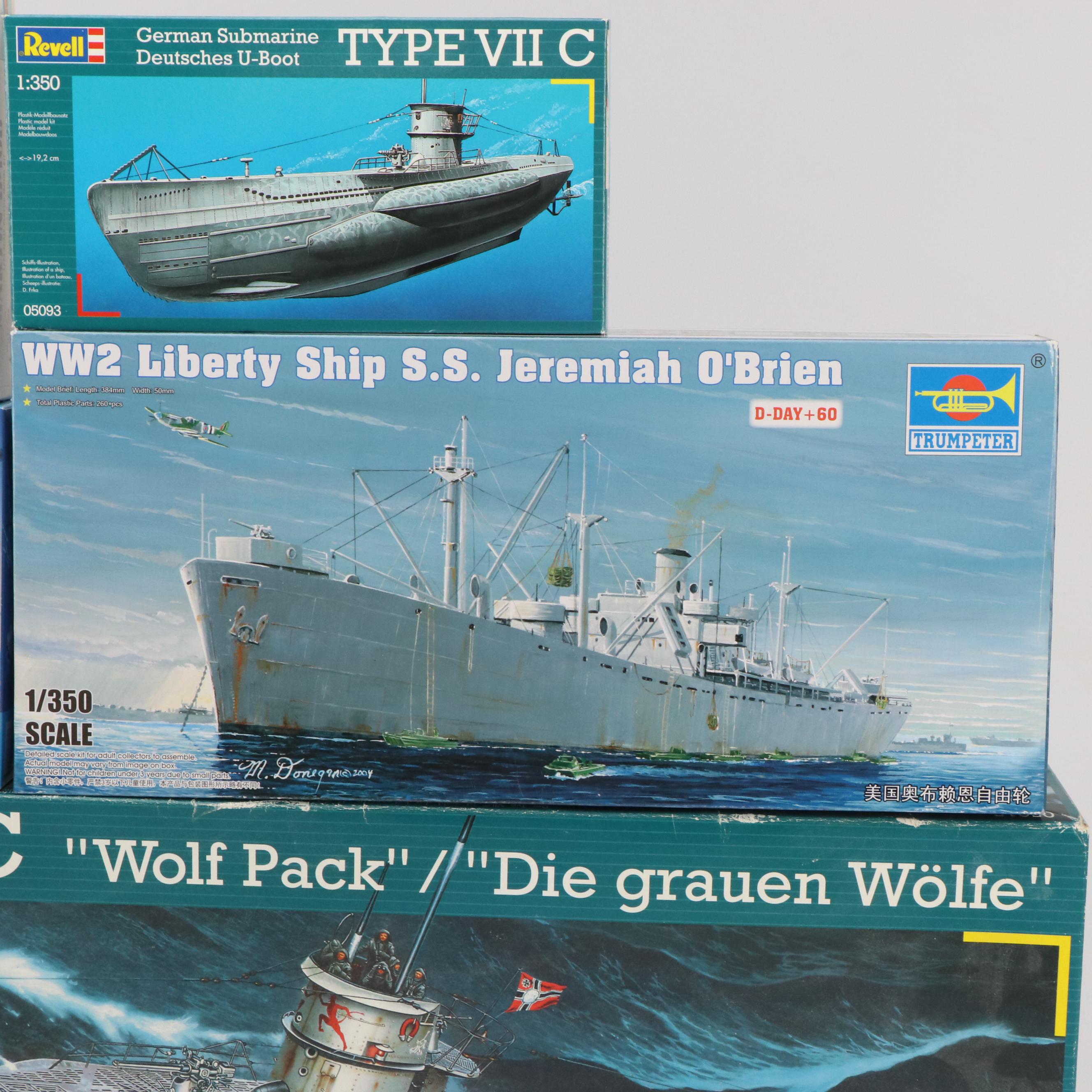 Revell 1:72 Scale VII C German U-Boat Model Kit with Other Naval Model Kits