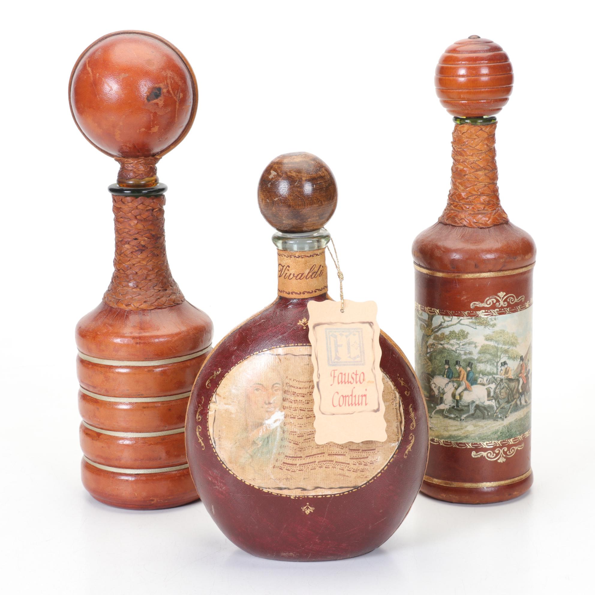 Fausto Corduri and Other Leather-Wrapped Glass Decanters