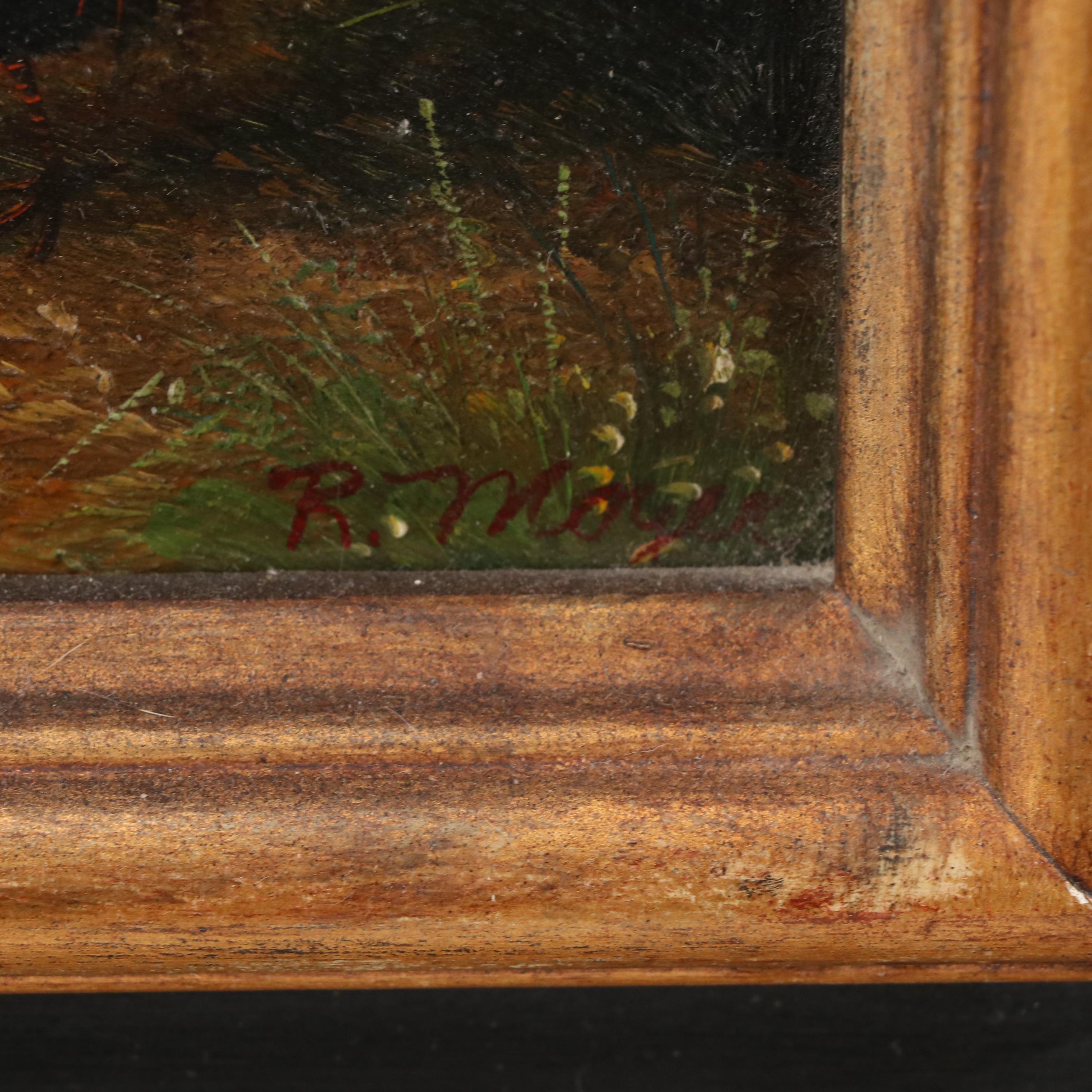 Oil Painting of Chickens in the Style of Edgar Hunt