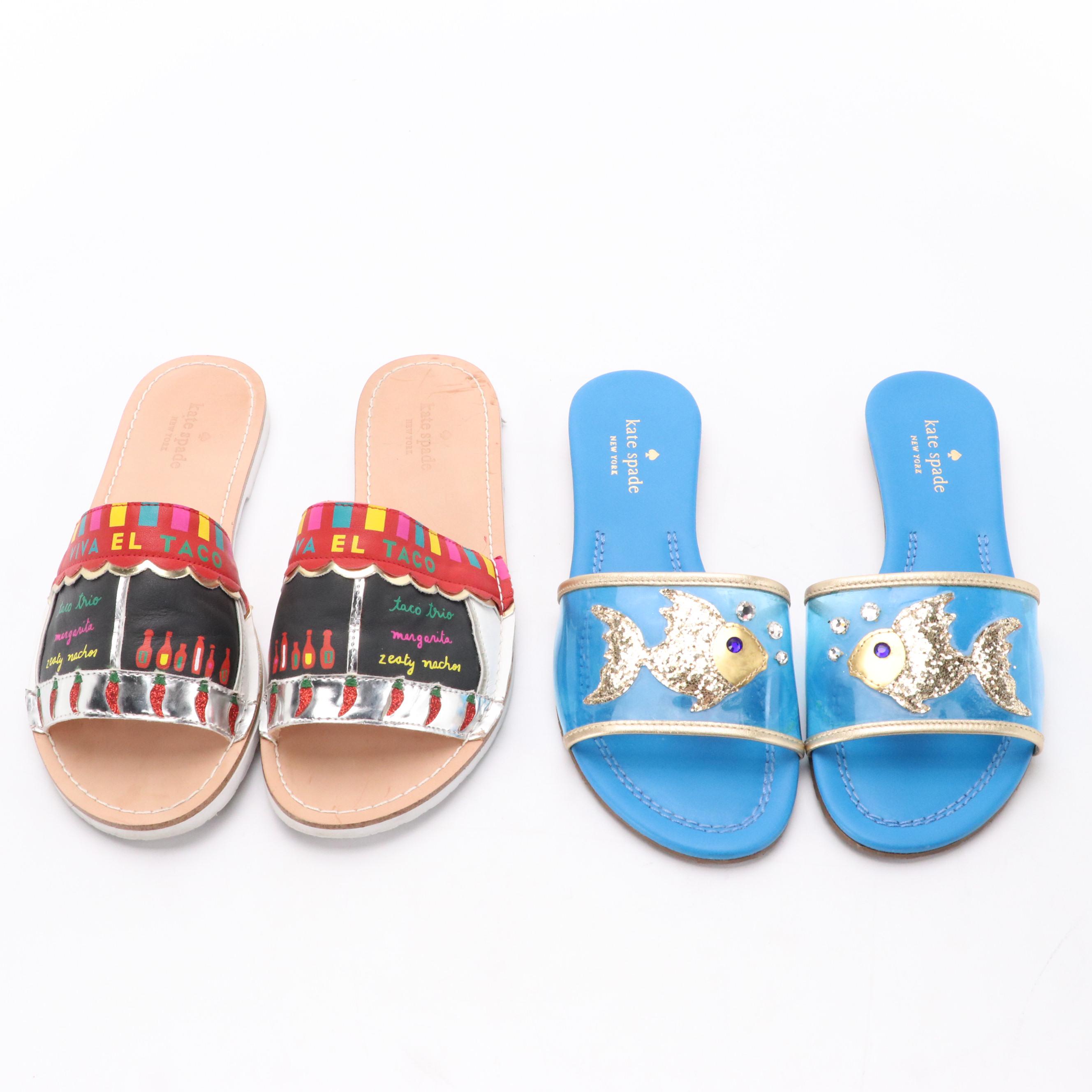 Kate Spade Tara Embellished Fish and "Viva El Taco" Sandals