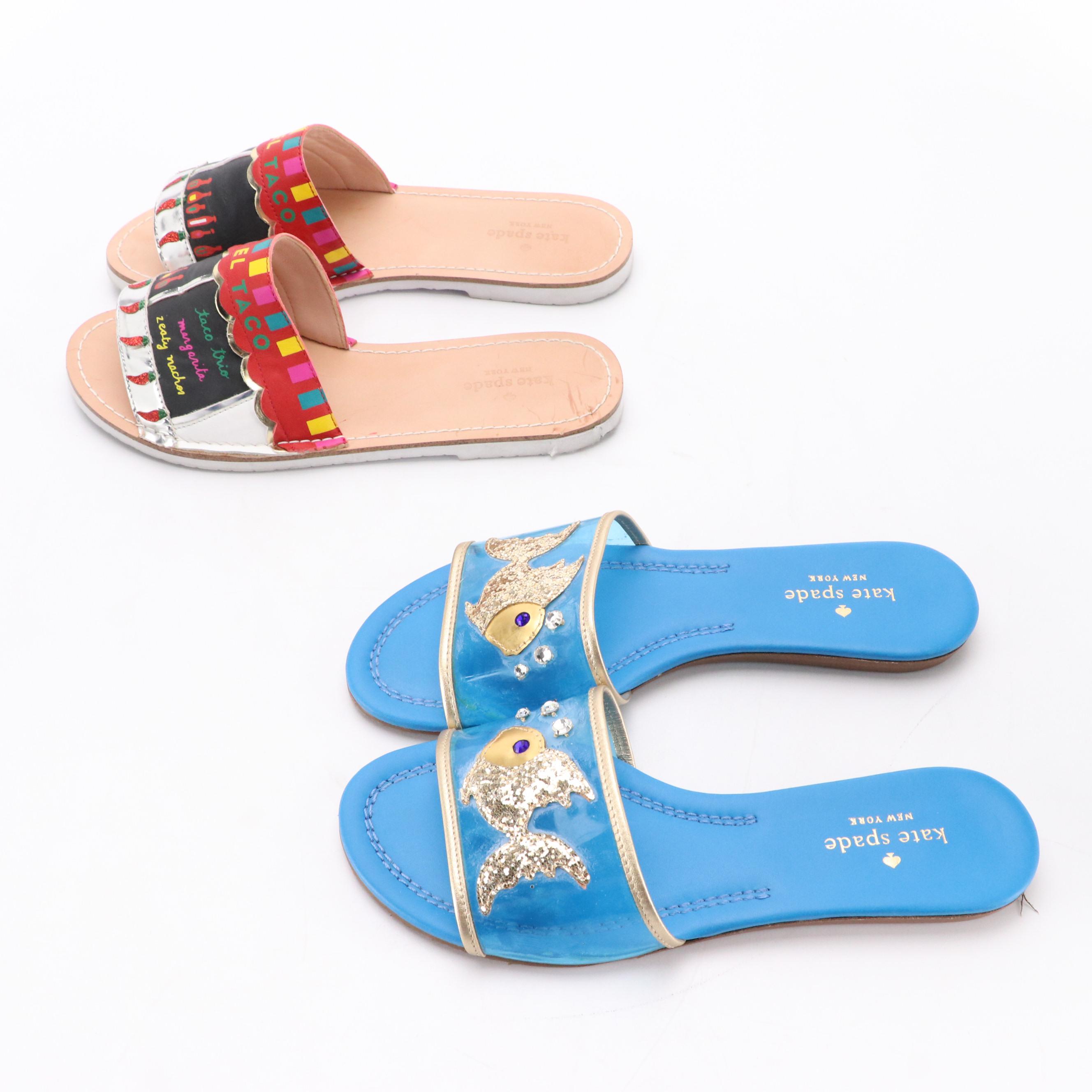Kate Spade Tara Embellished Fish and "Viva El Taco" Sandals