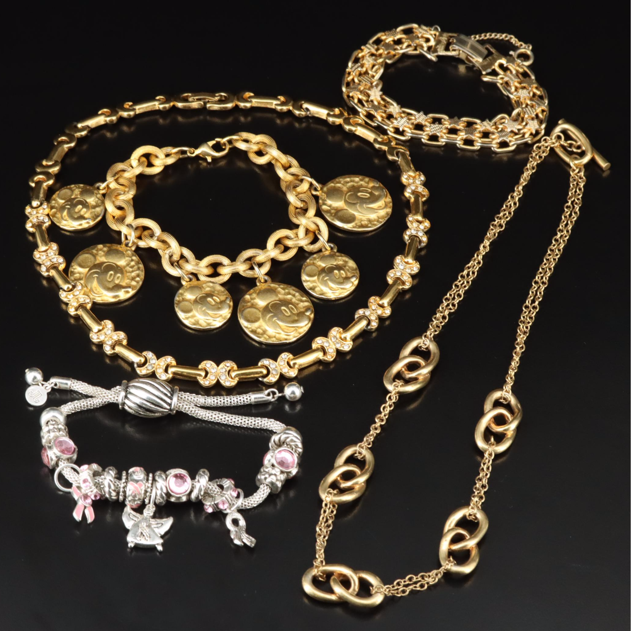 Necklaces and Bracelets Including Disney, Rhinestones and Enamel