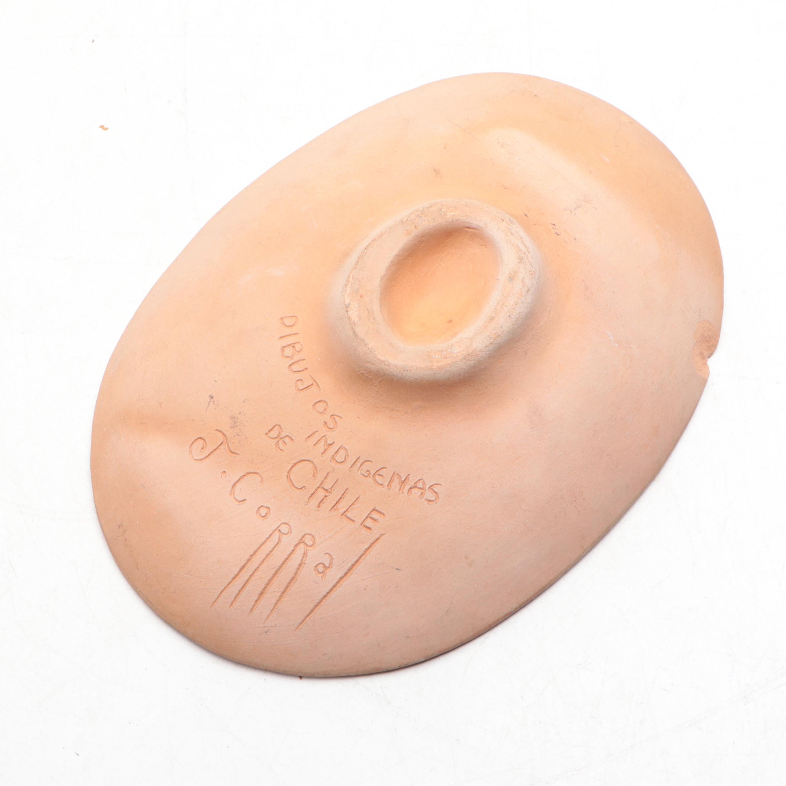 Artist Signed Chilean Terracotta Bowl and Nicaraguan Ceramic Bowl