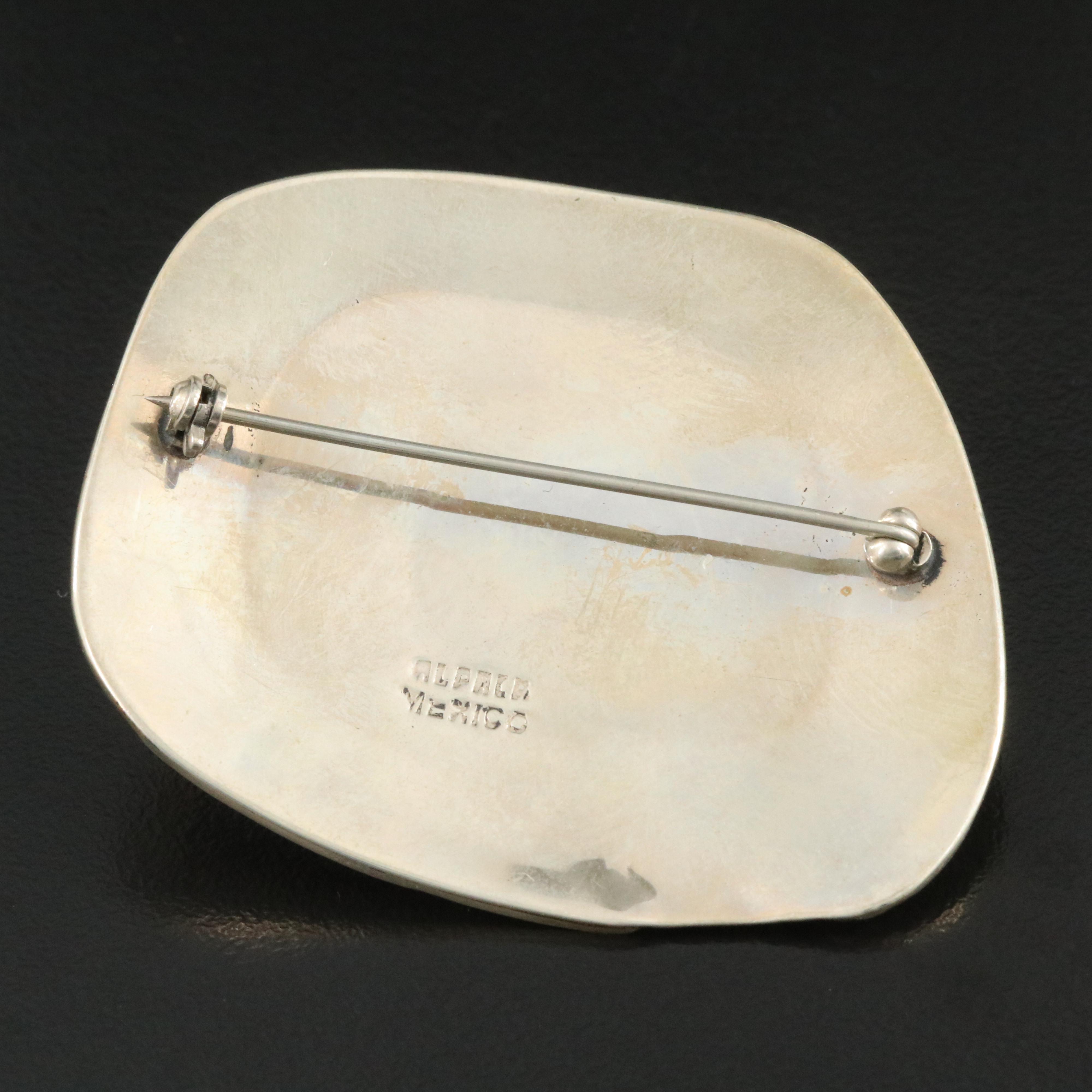 Mexican Enamel Swirl Brooch