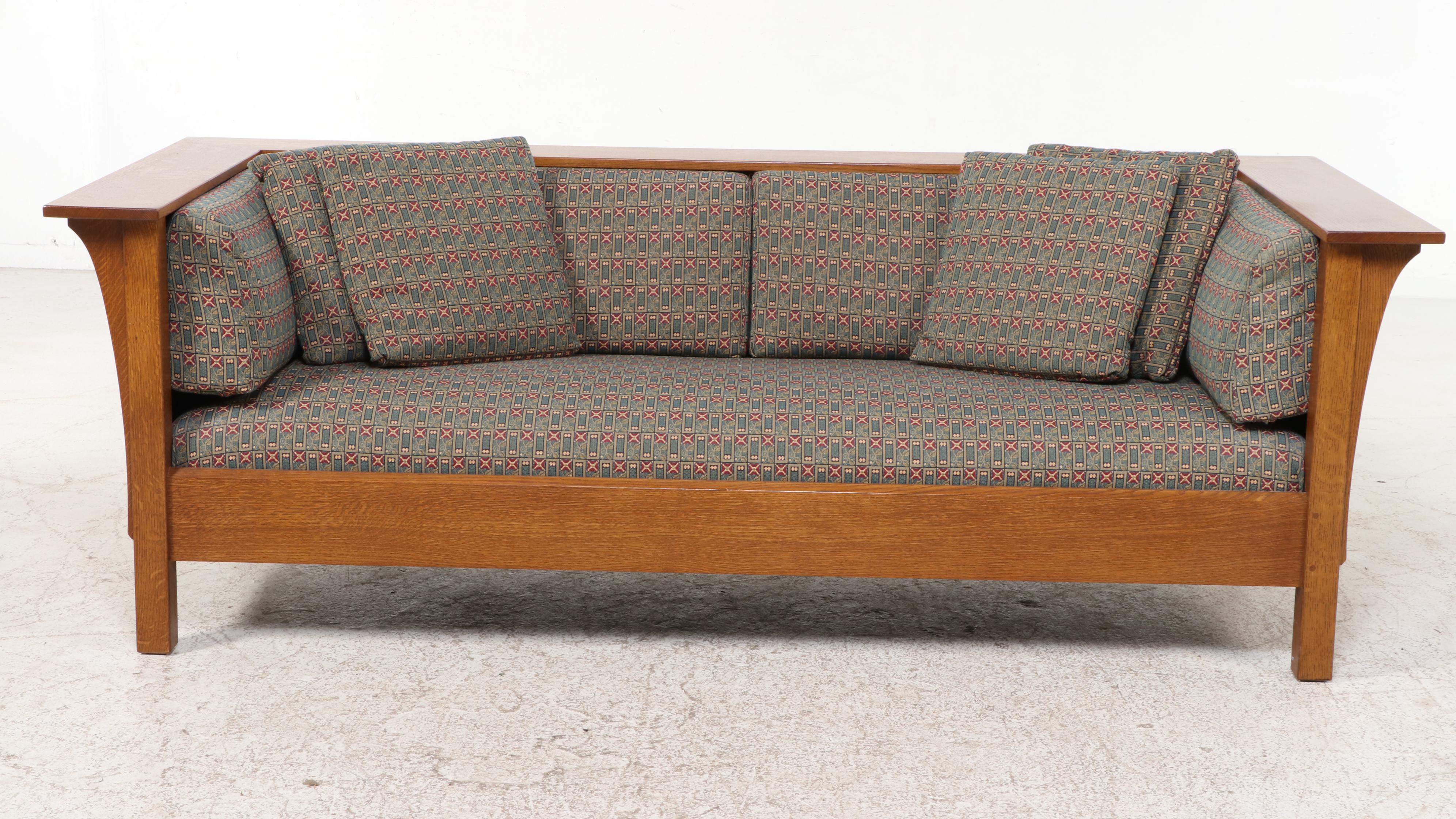 Stickley Craftsman Style Oak Sofa