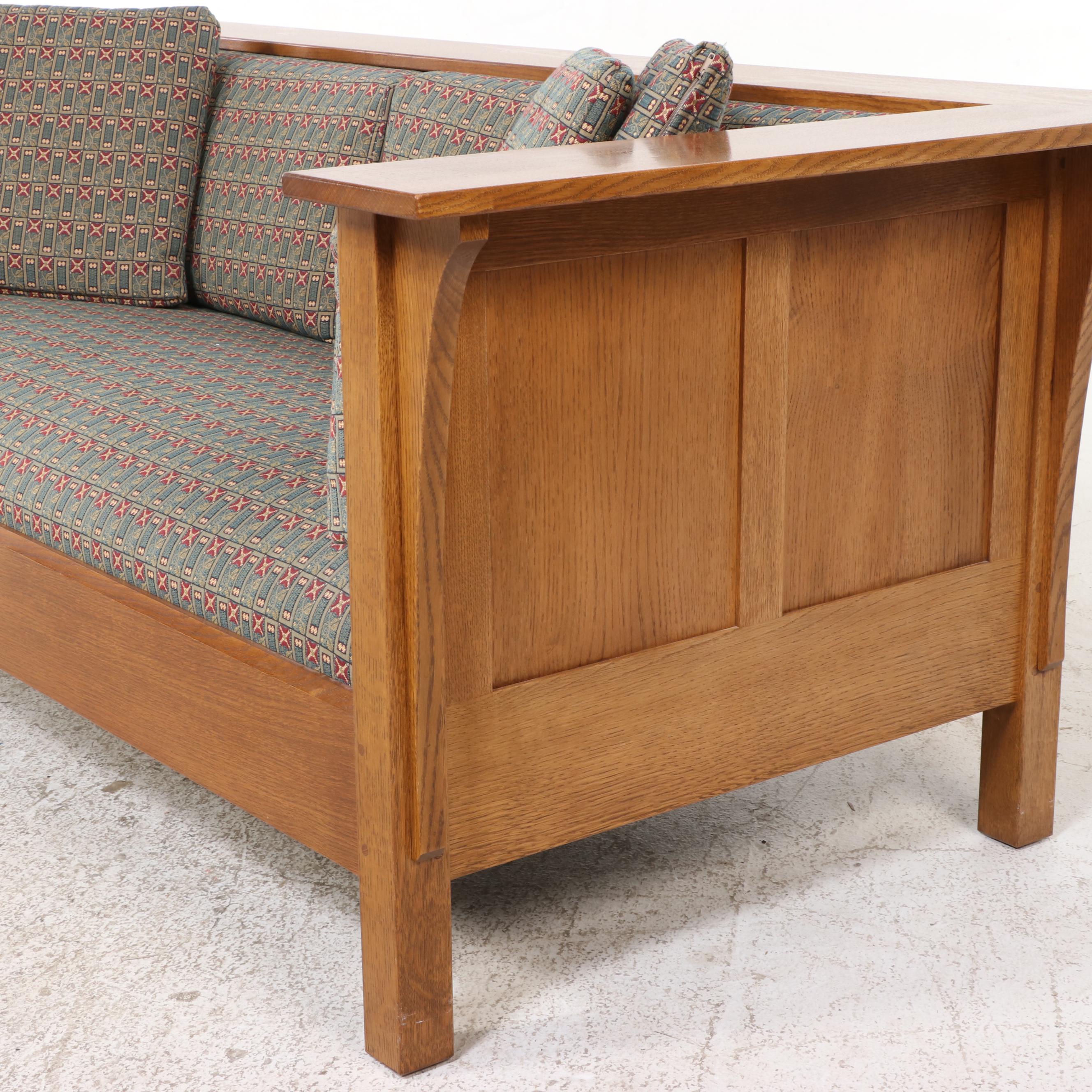 Stickley Craftsman Style Oak Sofa