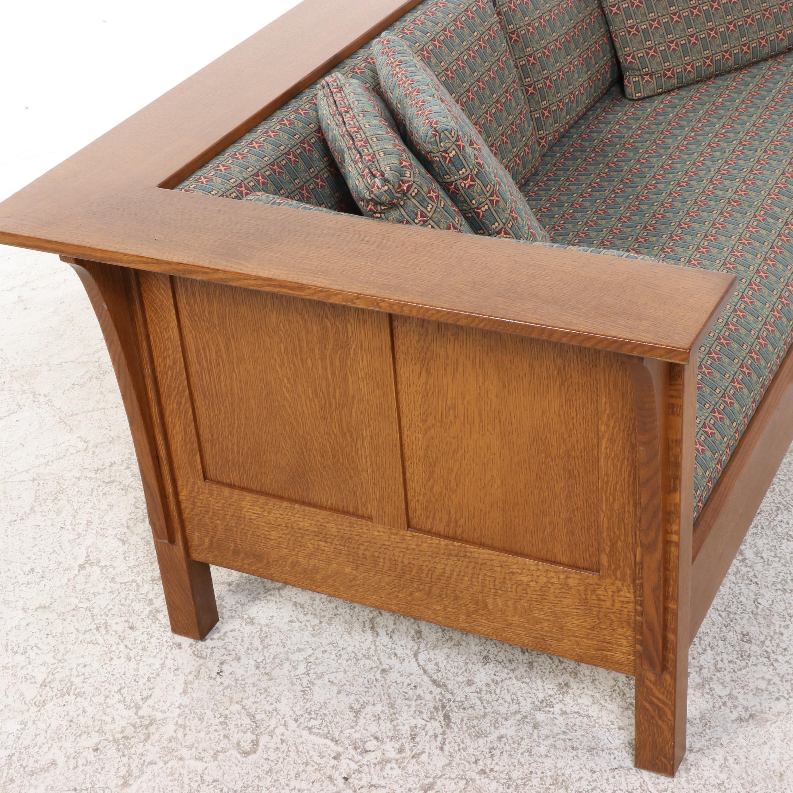 Stickley Craftsman Style Oak Sofa