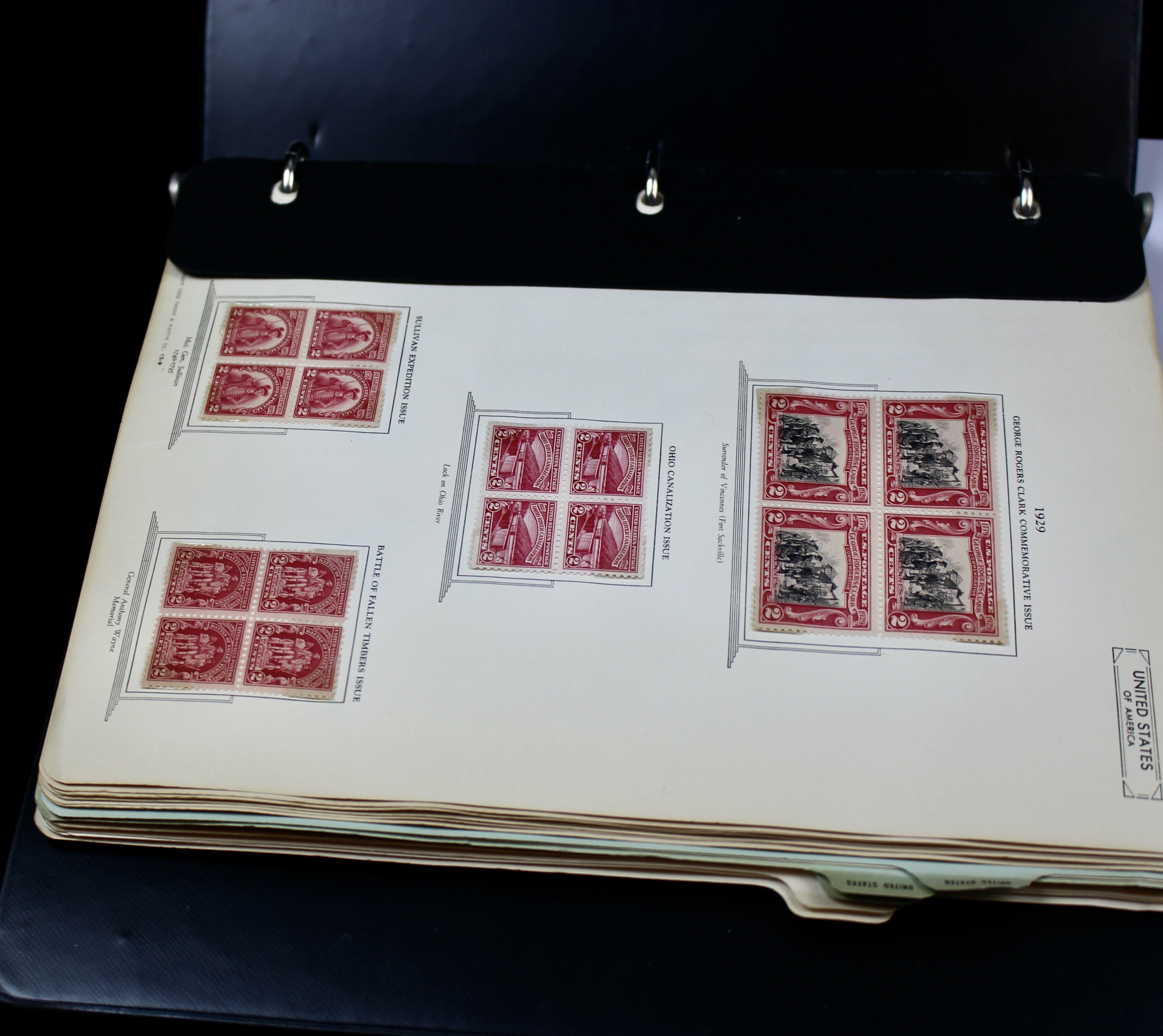 Mint Condition U.S. Postage Stamp Block Collection, 1929 to 1947