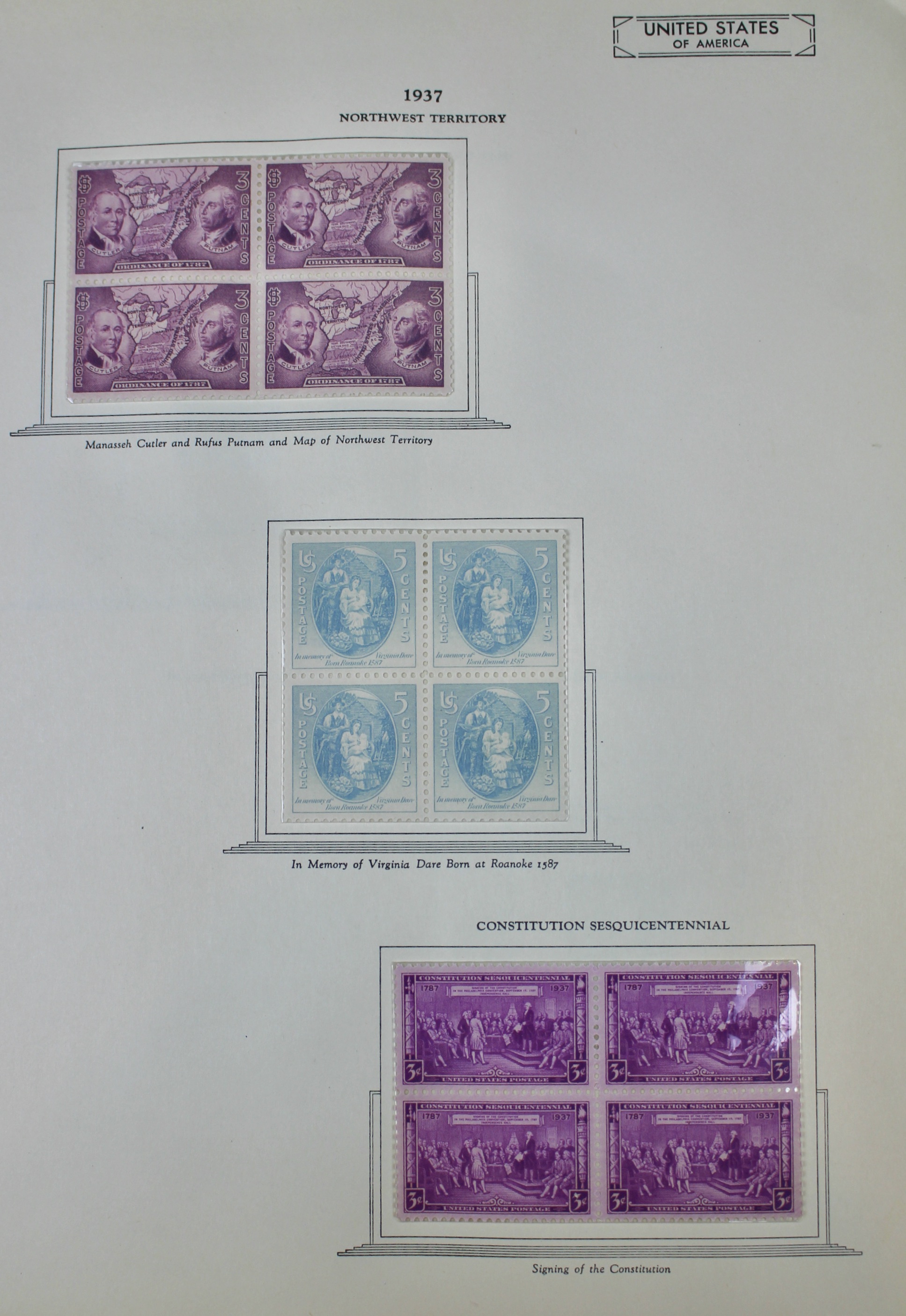 Mint Condition U.S. Postage Stamp Block Collection, 1929 to 1947