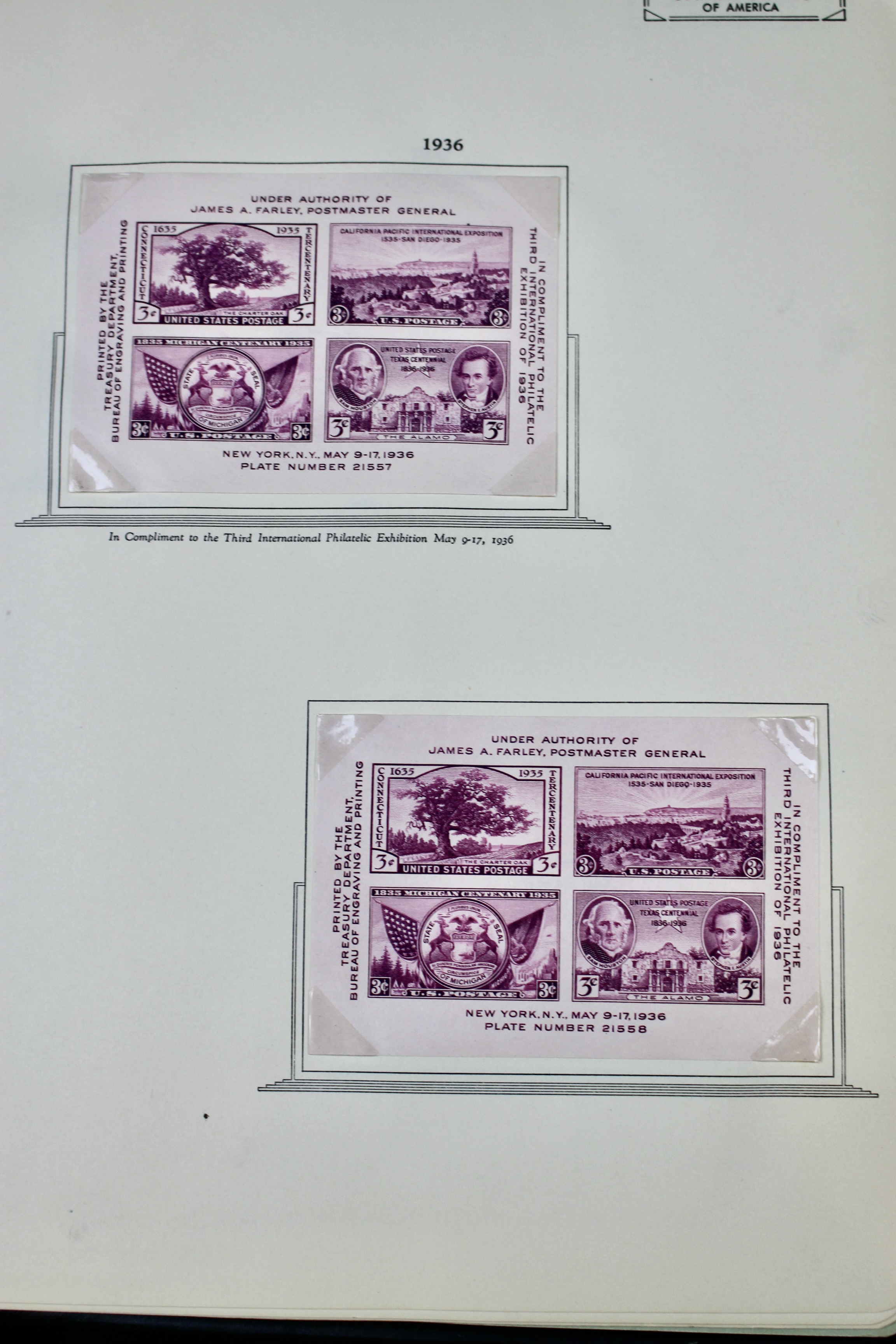 Mint Condition U.S. Postage Stamp Block Collection, 1929 to 1947