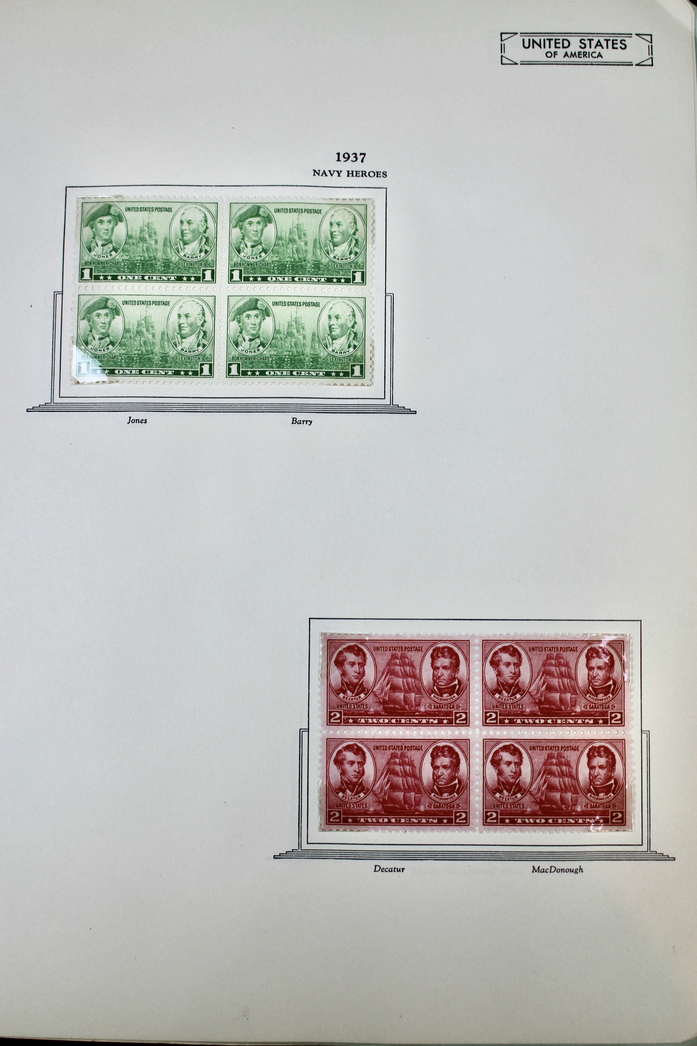 Mint Condition U.S. Postage Stamp Block Collection, 1929 to 1947