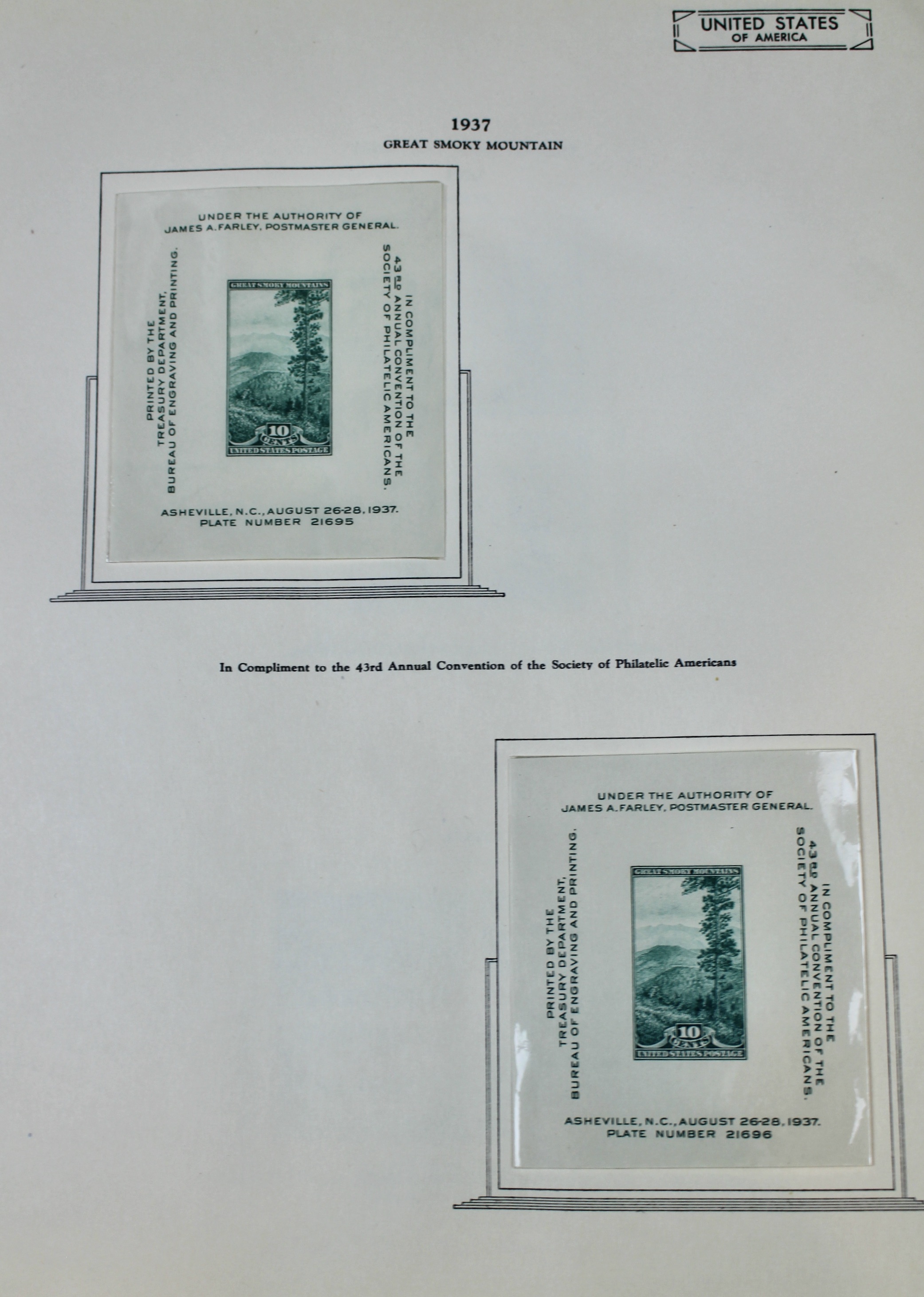 Mint Condition U.S. Postage Stamp Block Collection, 1929 to 1947