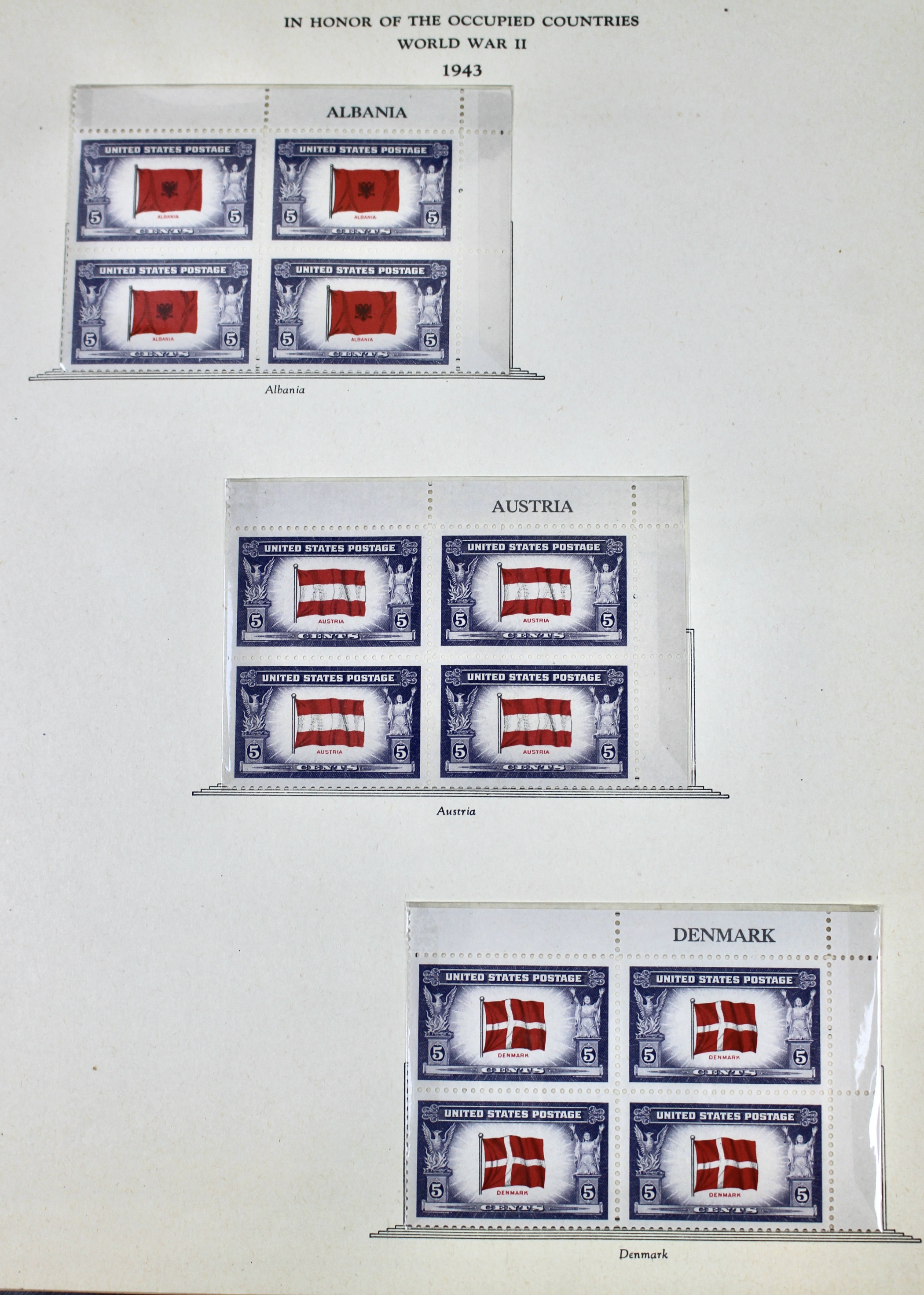 Mint Condition U.S. Postage Stamp Block Collection, 1929 to 1947
