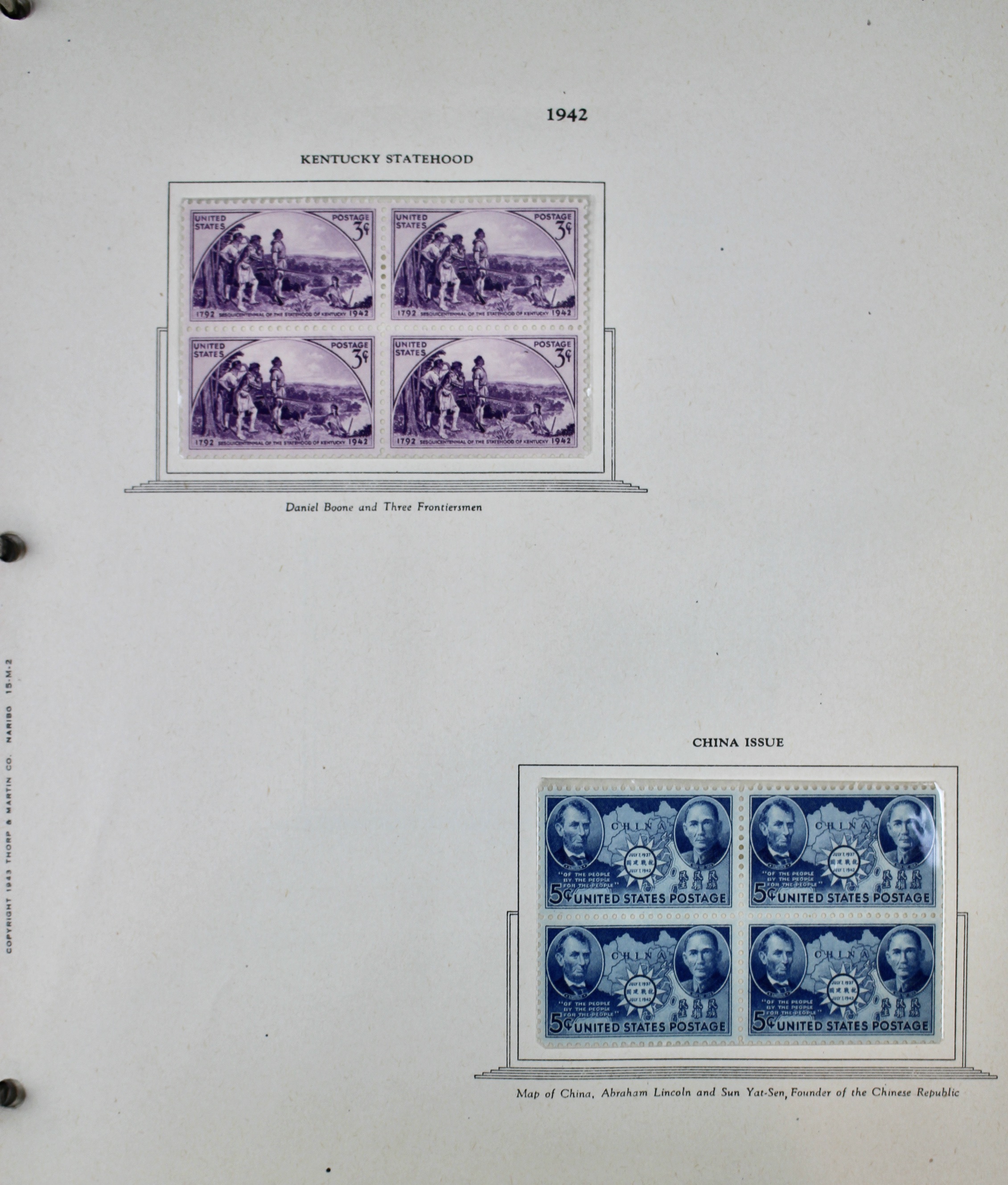 Mint Condition U.S. Postage Stamp Block Collection, 1929 to 1947