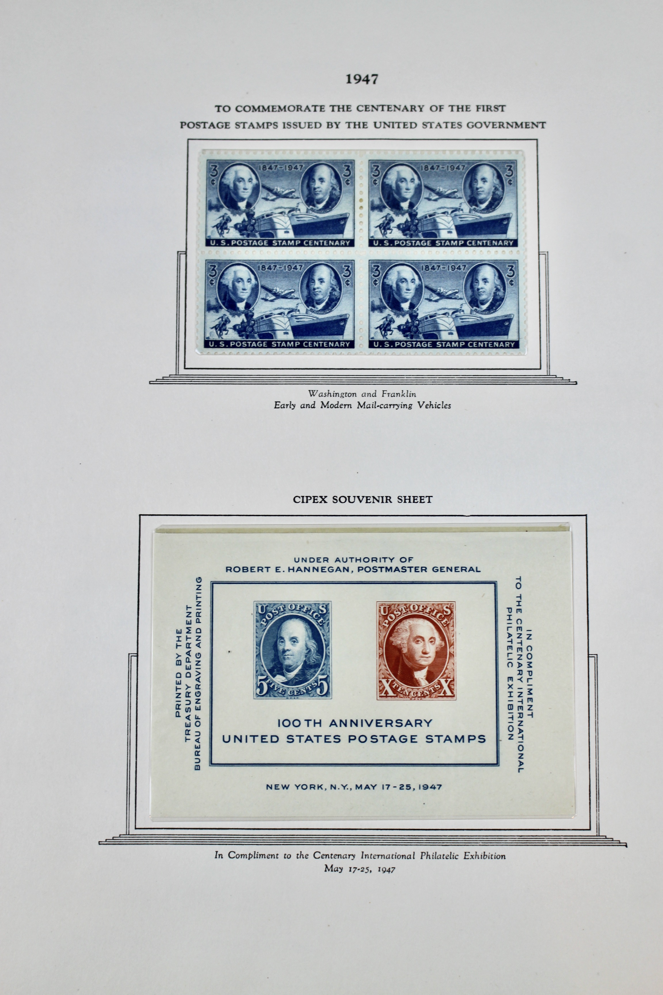 Mint Condition U.S. Postage Stamp Block Collection, 1929 to 1947