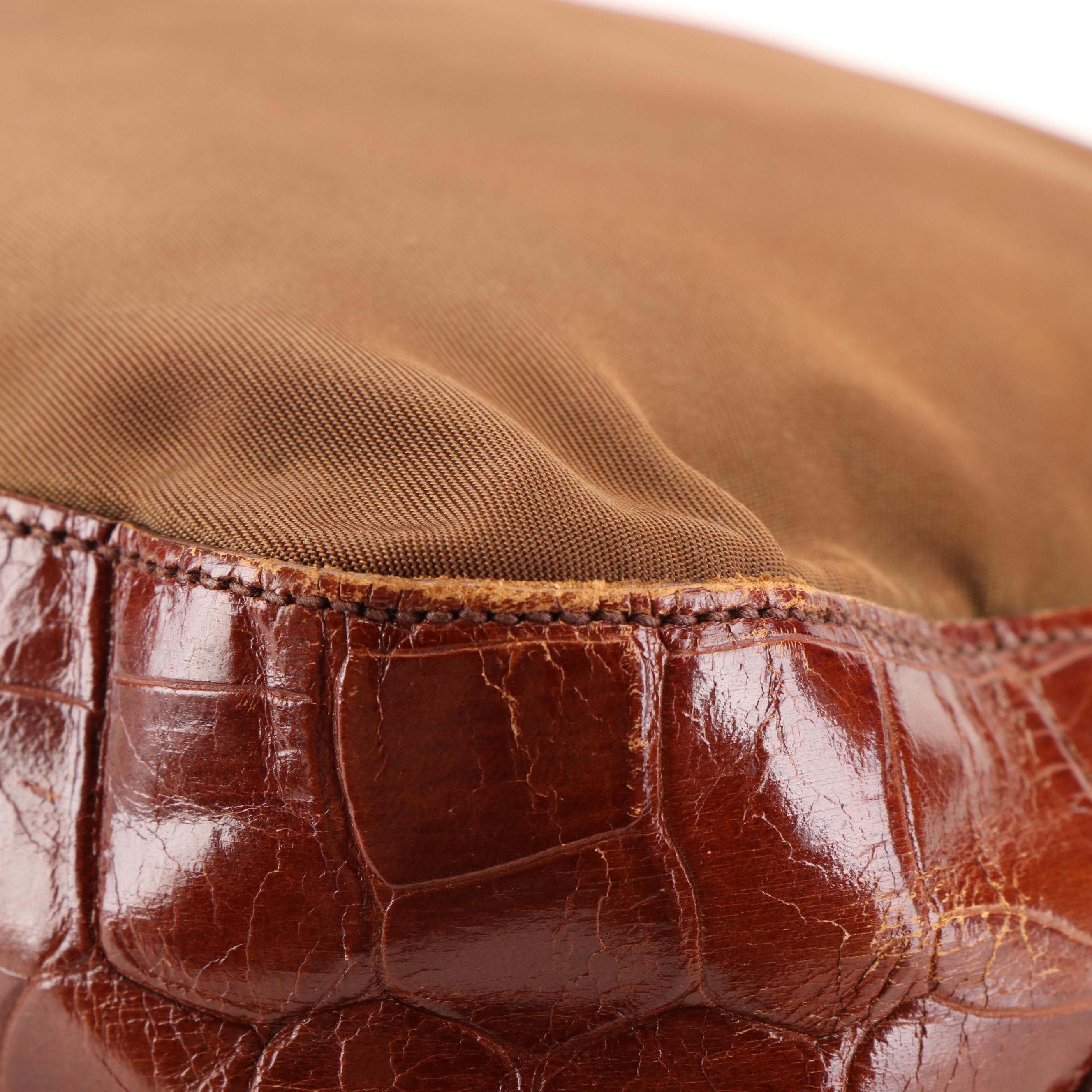 Prada Crossbody Bag in Crocodile-Trimmed Tessuto Nylon