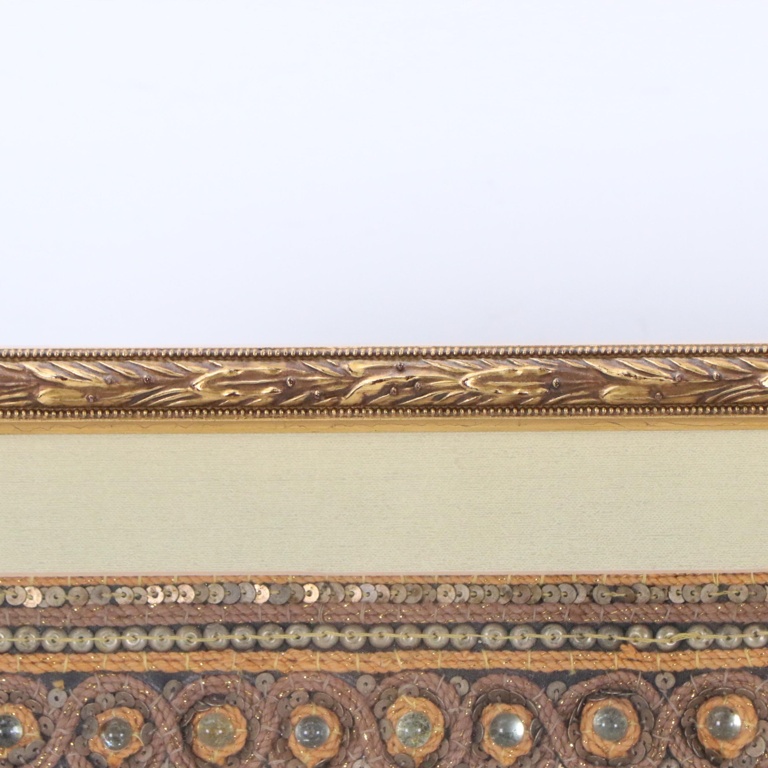 Burmese Hand-Embroidered, Beaded and Embellished Kalaga Panel