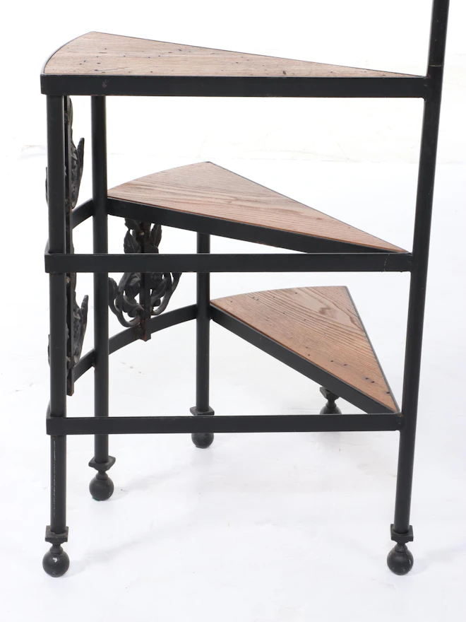Adams Style Wood and Metal Library Stair | Everything But The House