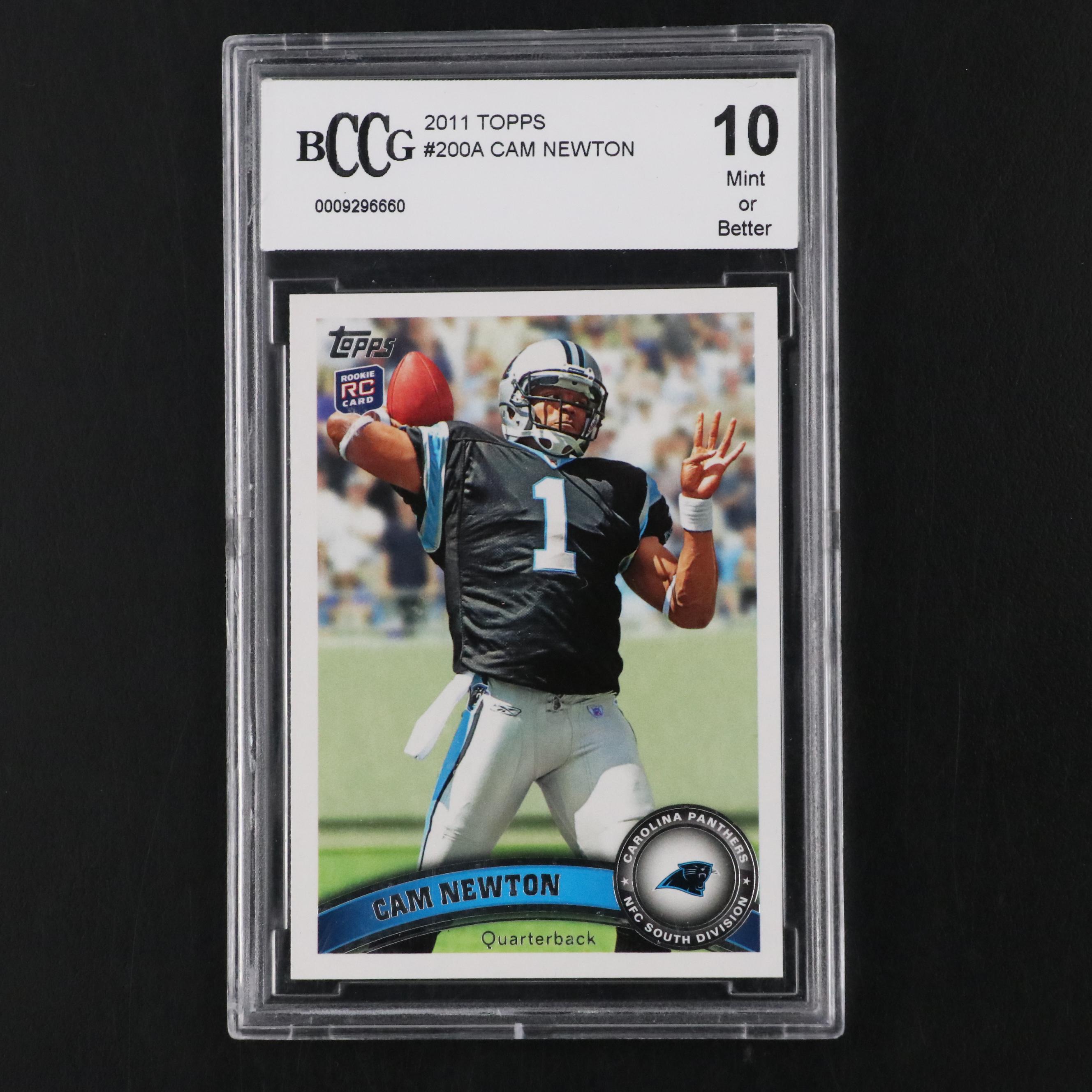 2011 Topps Cam Newton Rookie Card #200A Graded BCCG 10