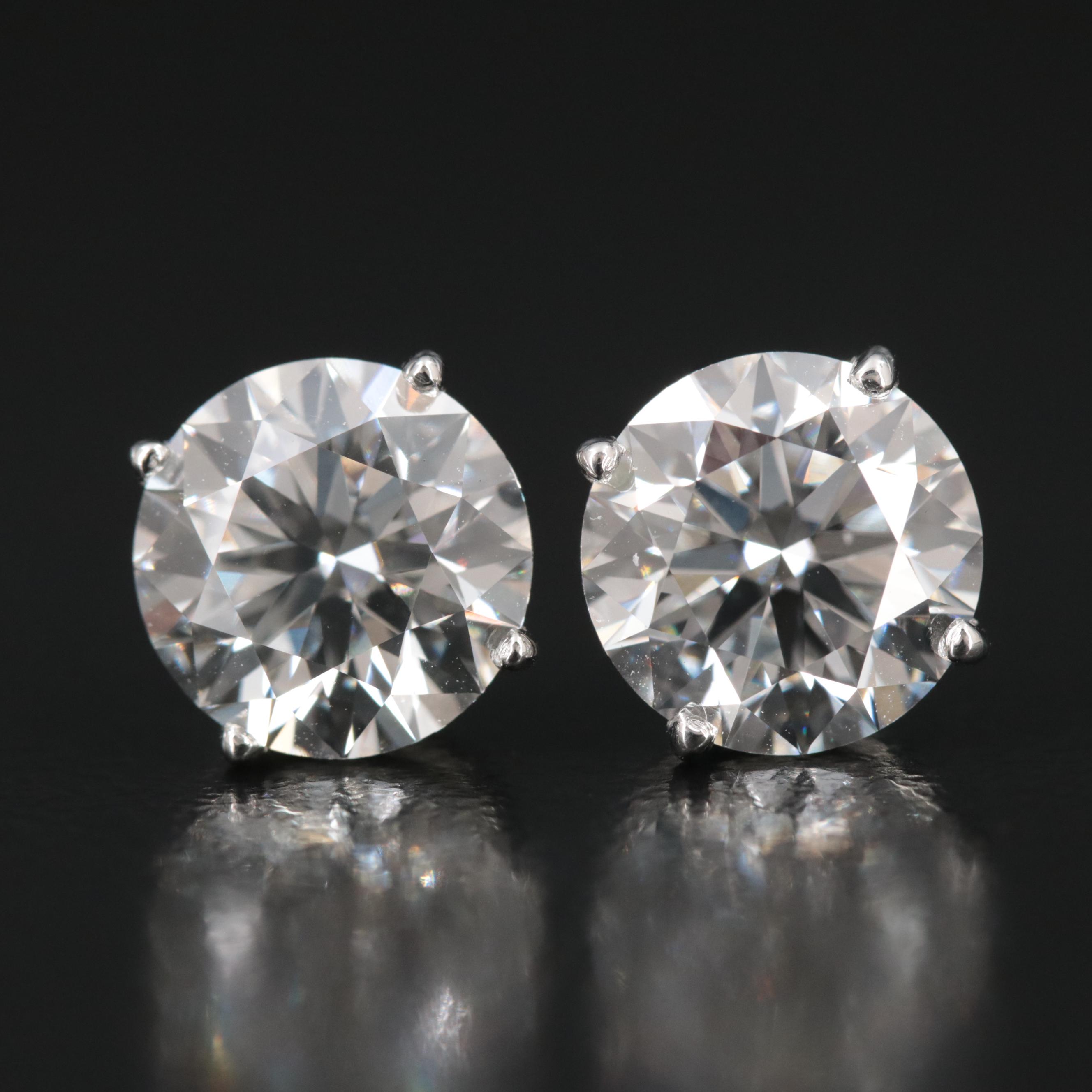 Platinum 4.85 CTW Lab Grown Diamond Stud Earrings with IGI Reports