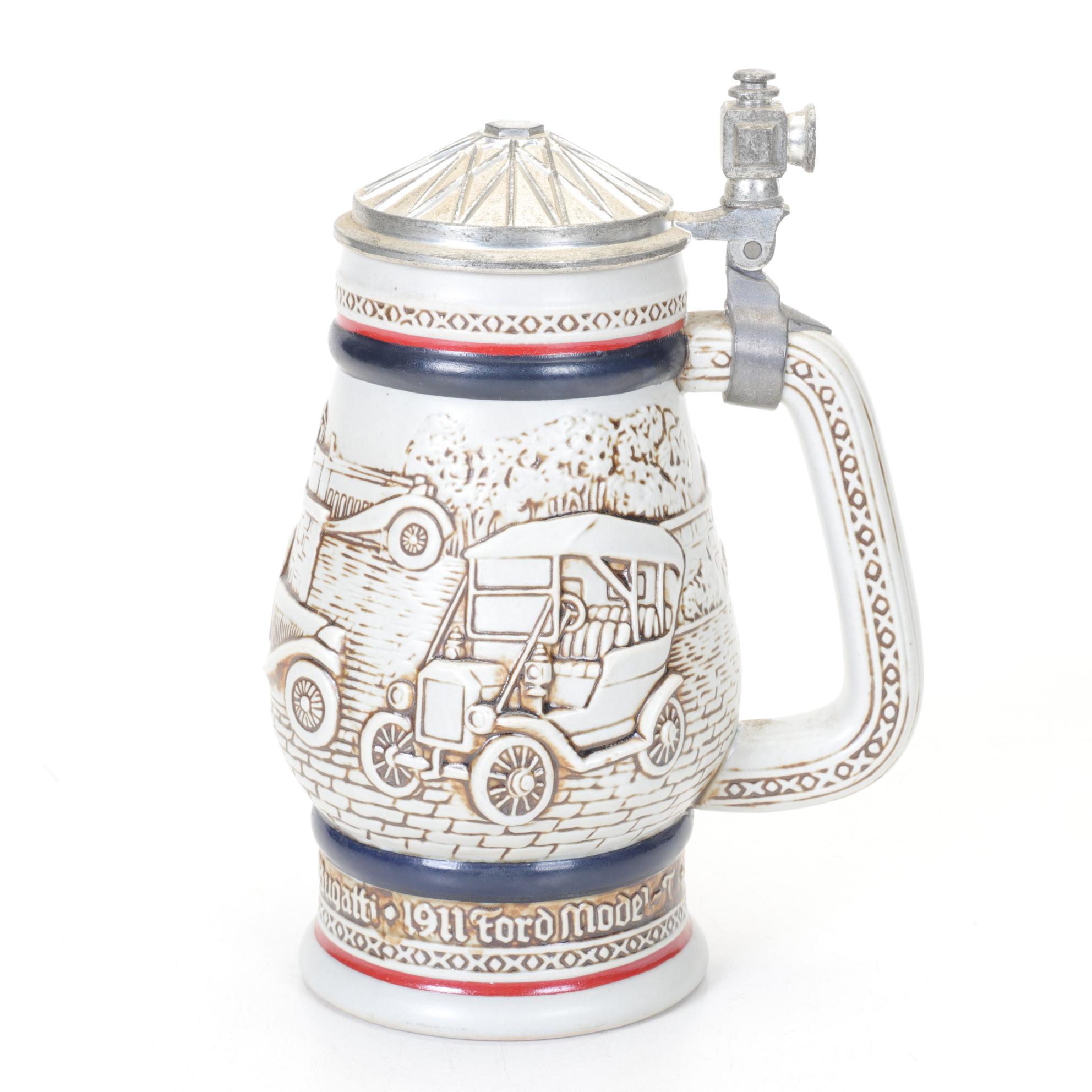 Ceramarte for Avon "Car Classics" Ceramic Beer Stein, Late 20th Century