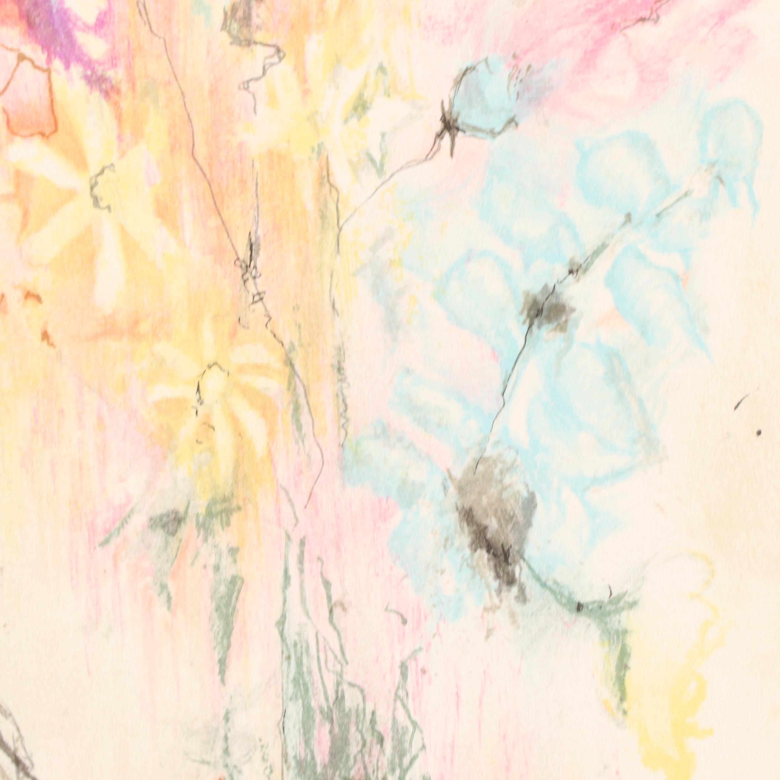 Susan Sahall Color Lithograph of Pensive Woman