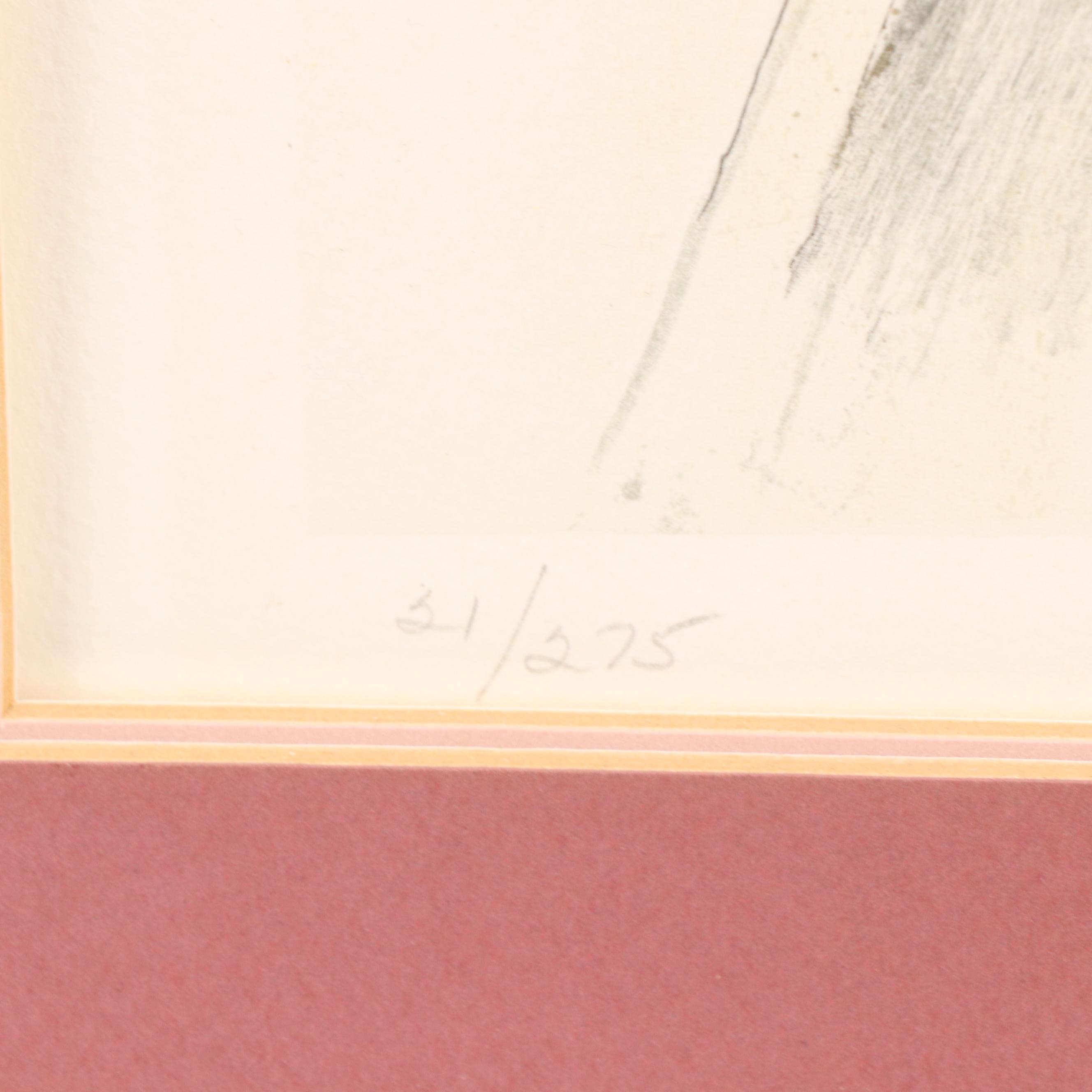 Susan Sahall Color Lithograph of Pensive Woman